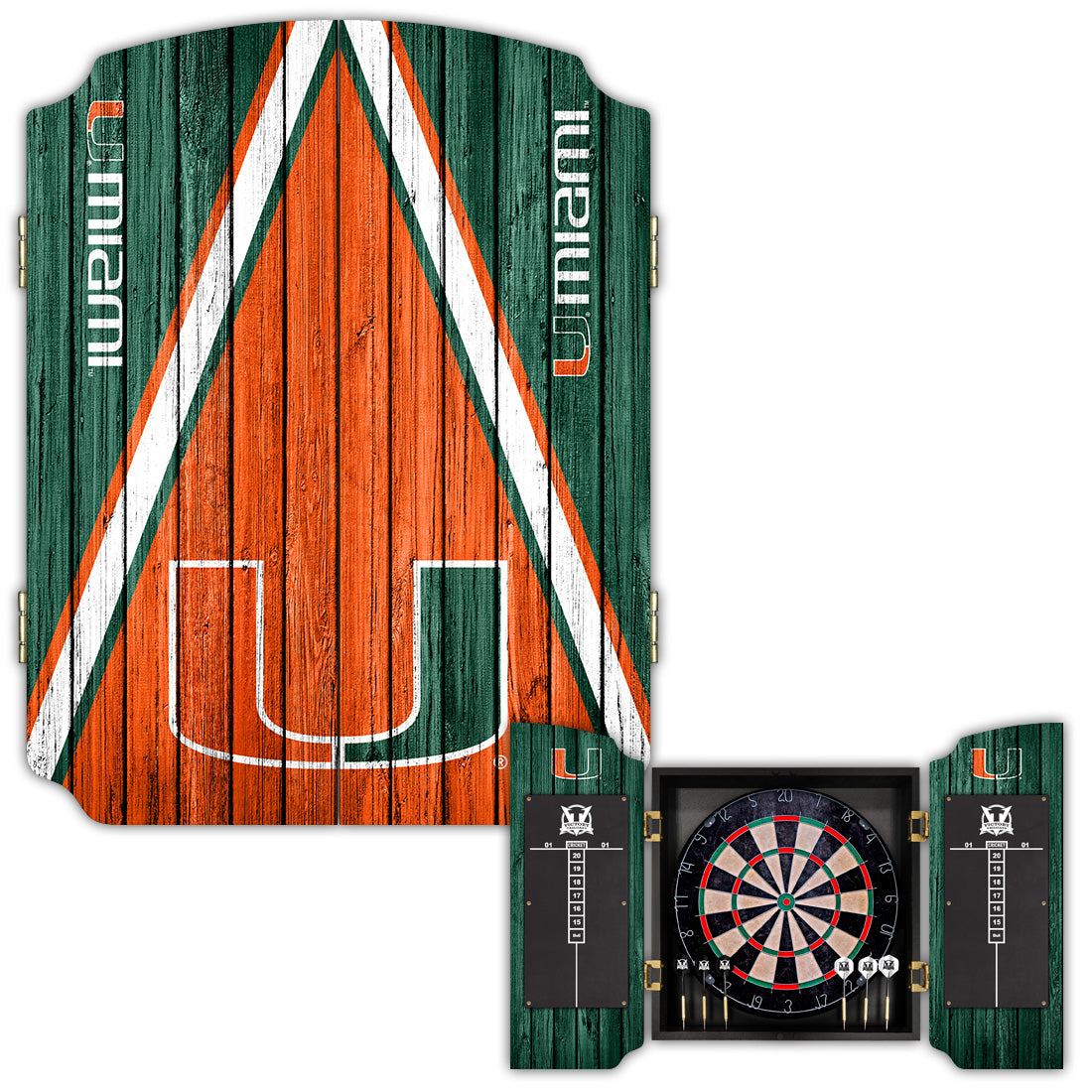 Miami Hurricanes Dartboard Cabinet