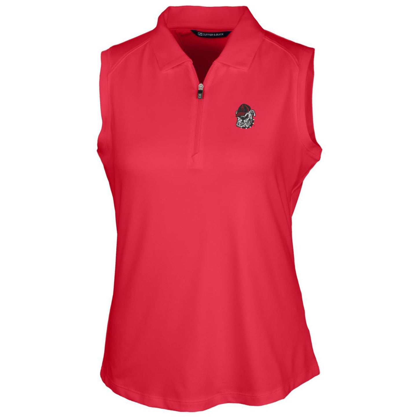 Women's Cutter & Buck Red Georgia Bulldogs Forge Sleeveless Polo