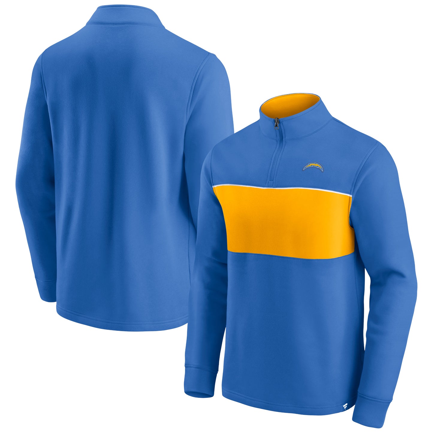Men's Fanatics Powder Blue/Gold Los Angeles Chargers Block Party Quarter-Zip Jacket
