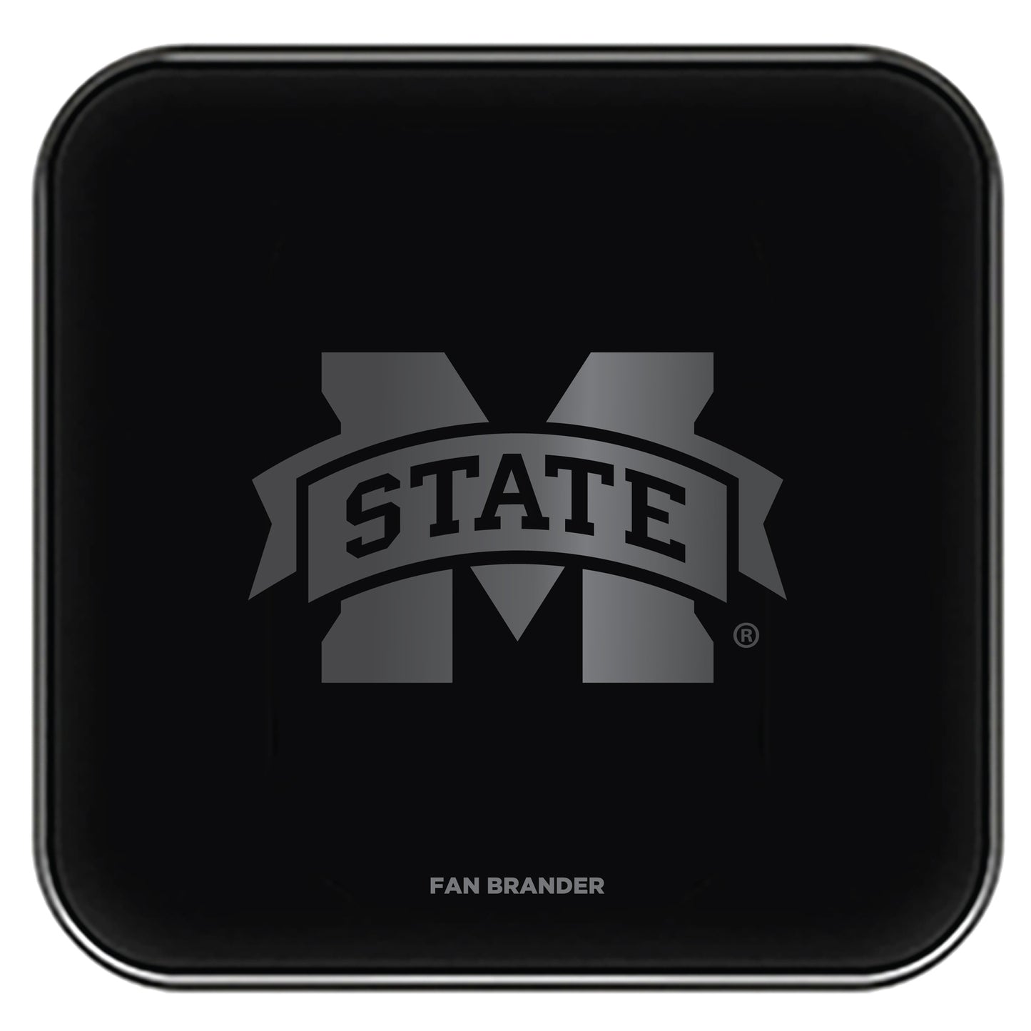 Black Mississippi State Bulldogs Fast Charging Glass Wireless Charge Pad