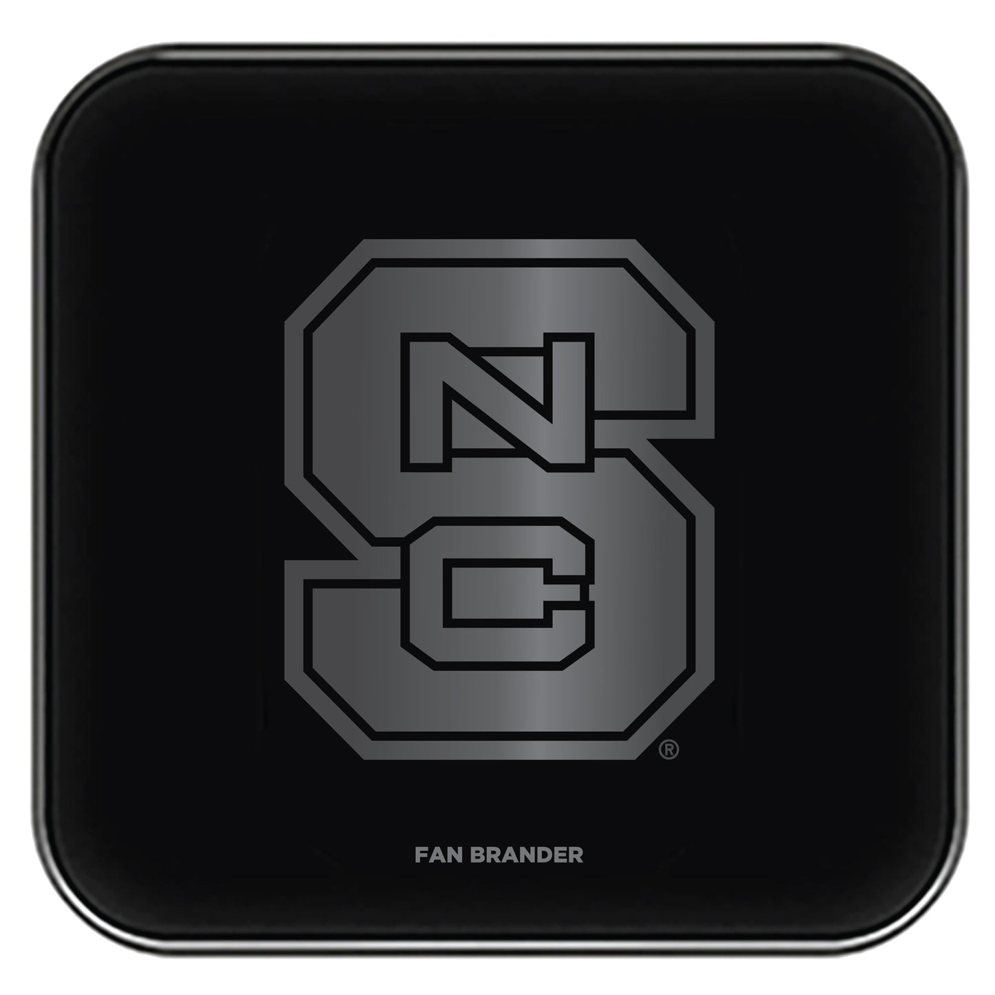 Black NC State Wolfpack Fast Charging Glass Wireless Charge Pad