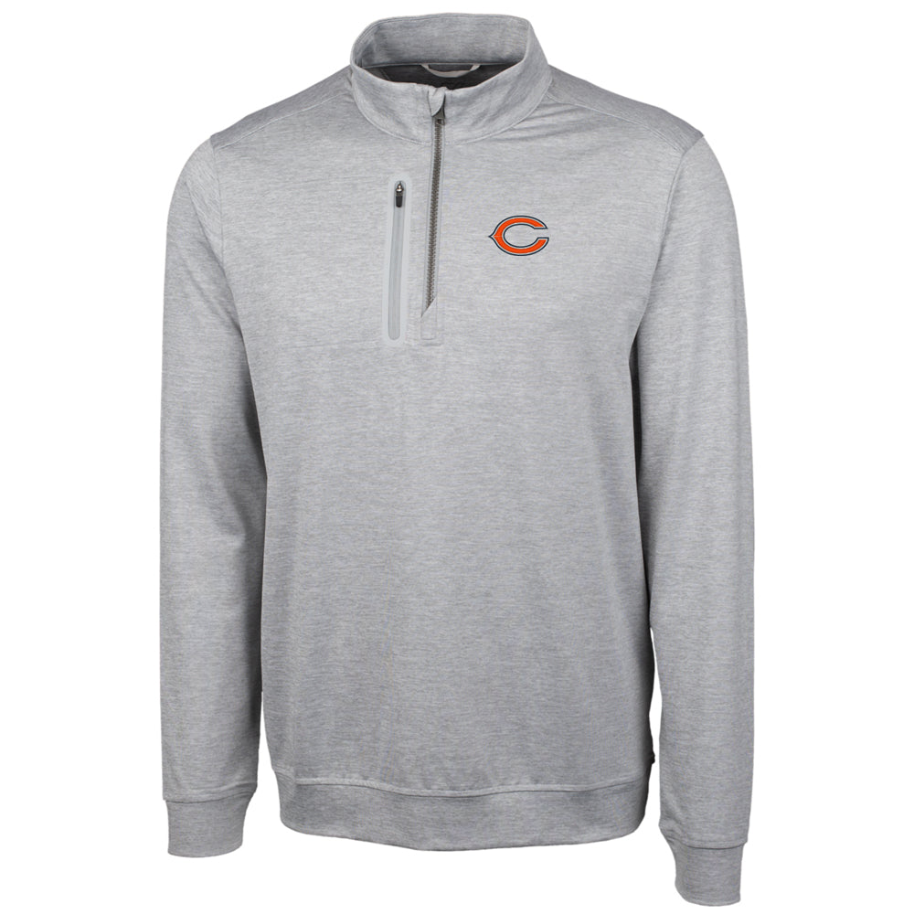 Men's Cutter & Buck Cream Chicago Bears Stealth Quarter-Zip Jacket