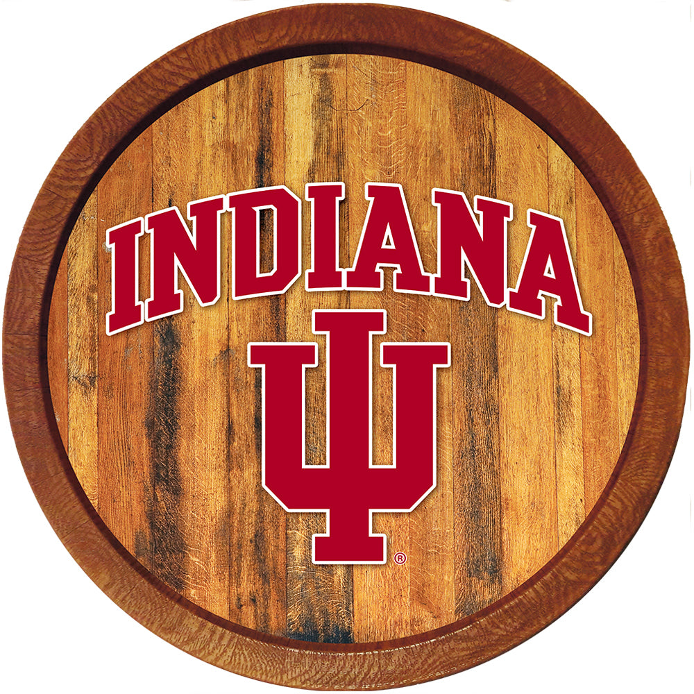 Indiana Hoosiers 21'' x 21'' Color Logo Faux Barrel Top Sign