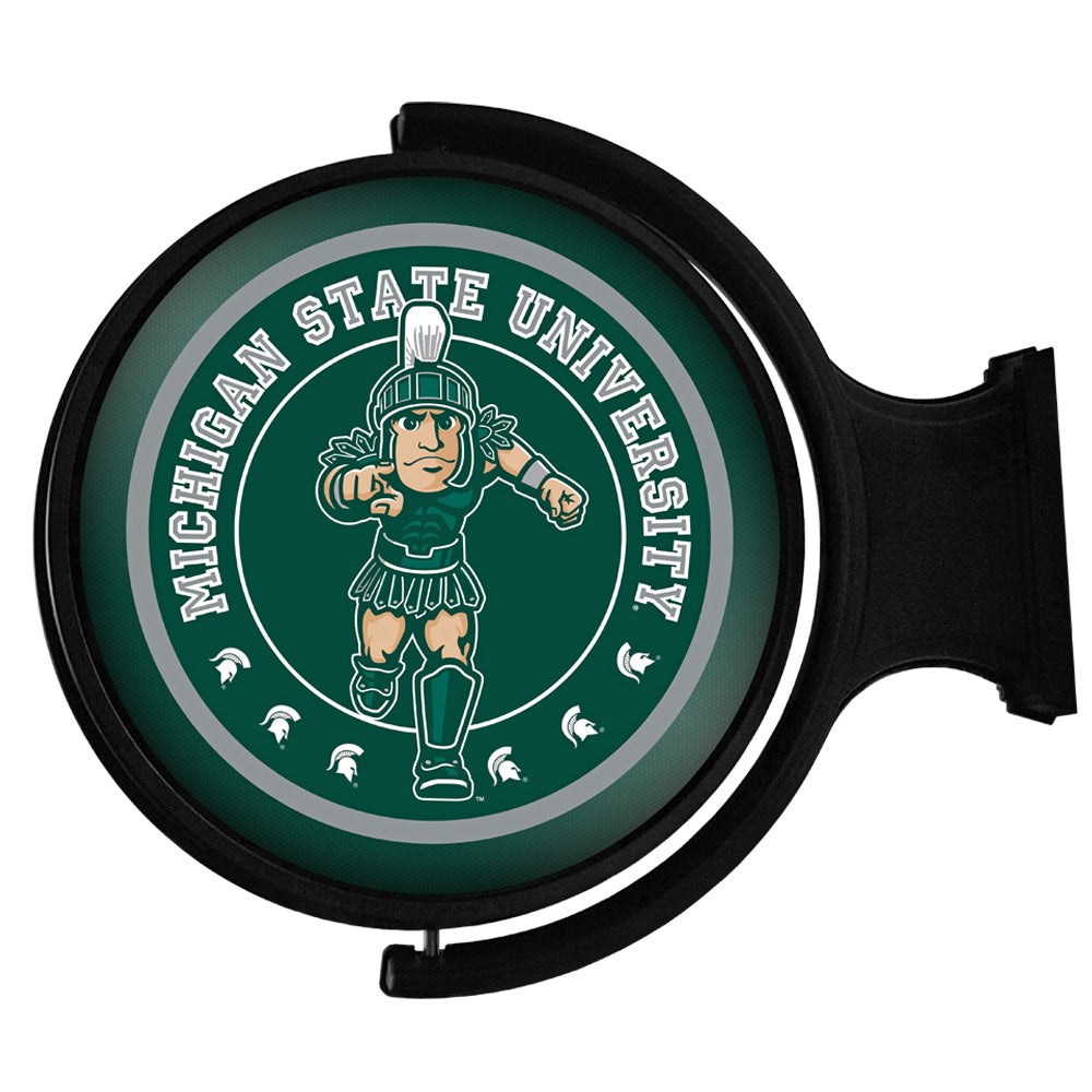 Michigan State Spartans 23'' x 21'' Team Mascot Illuminated Rotating Wall Sign