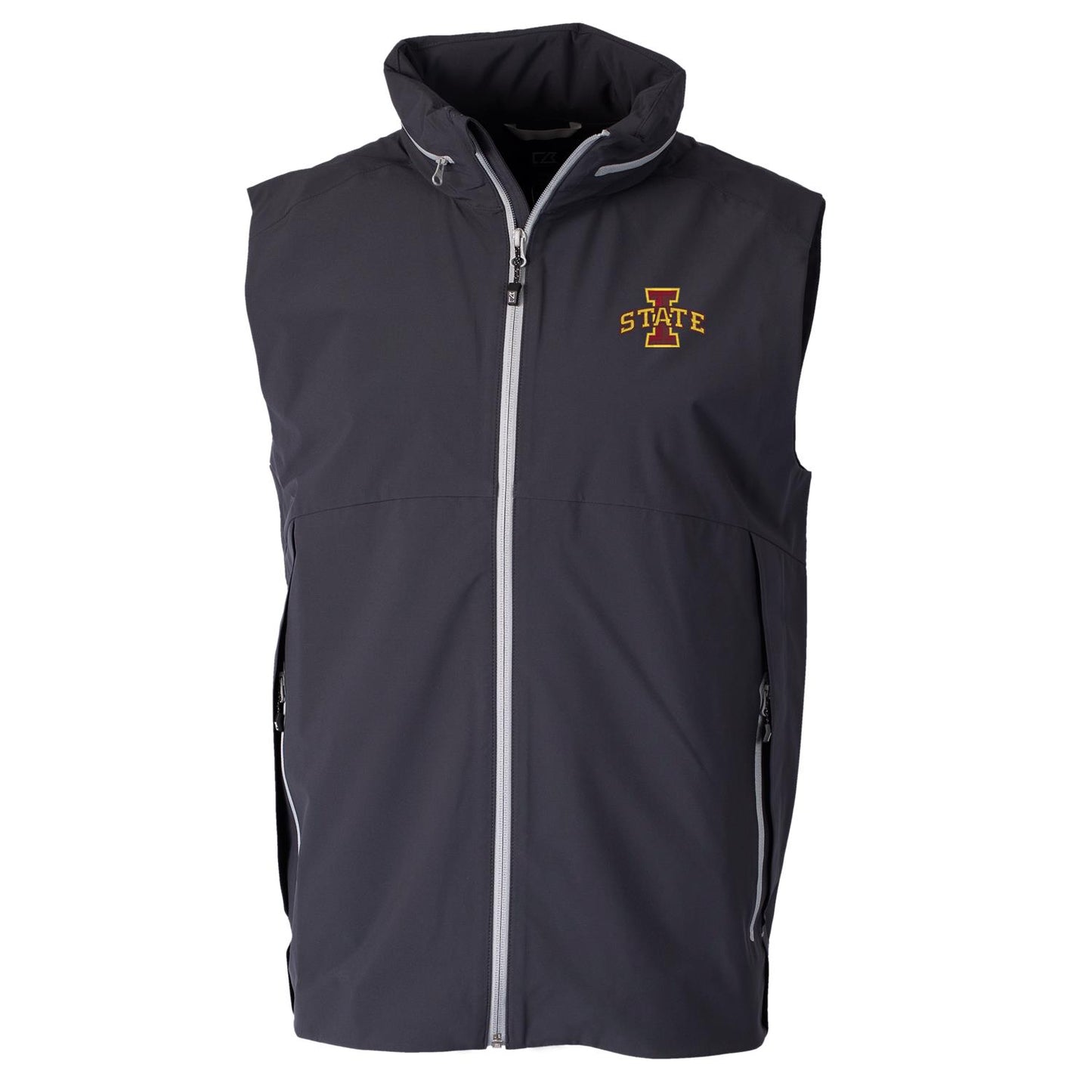 Men's Cutter & Buck Charcoal Iowa State Cyclones Vapor Full-Zip Vest