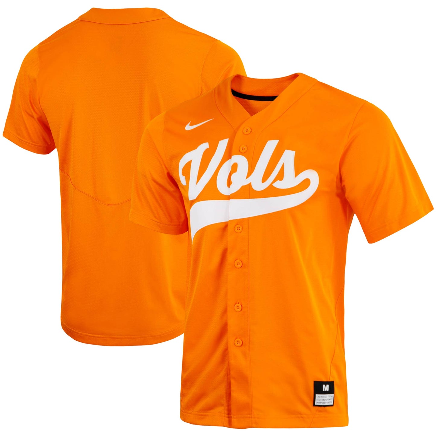 Men's Nike Tennessee Orange Tennessee Volunteers Replica Full-Button Baseball Jersey