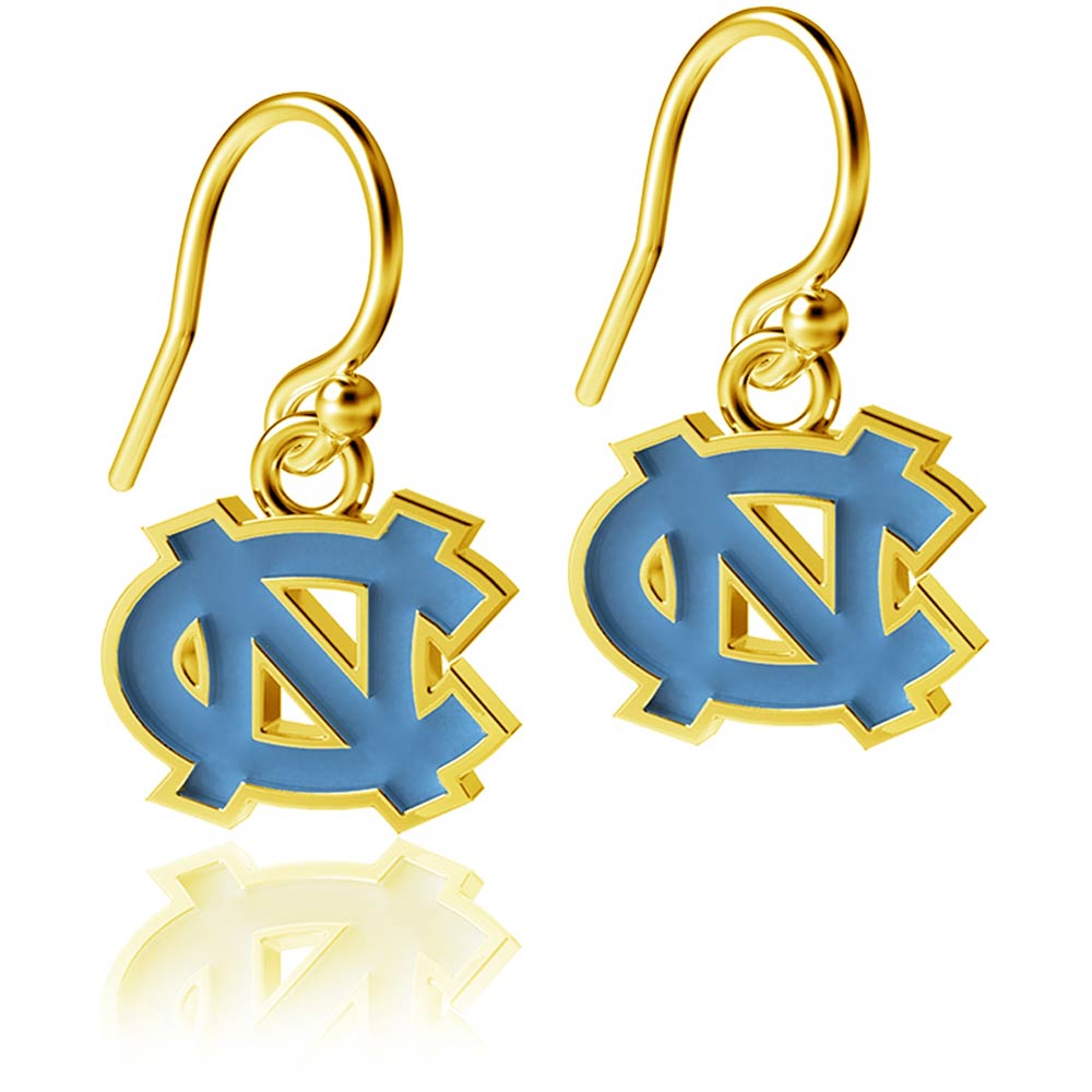 Dayna Designs North Carolina Tar Heels Gold-Plated Dangle Earrings