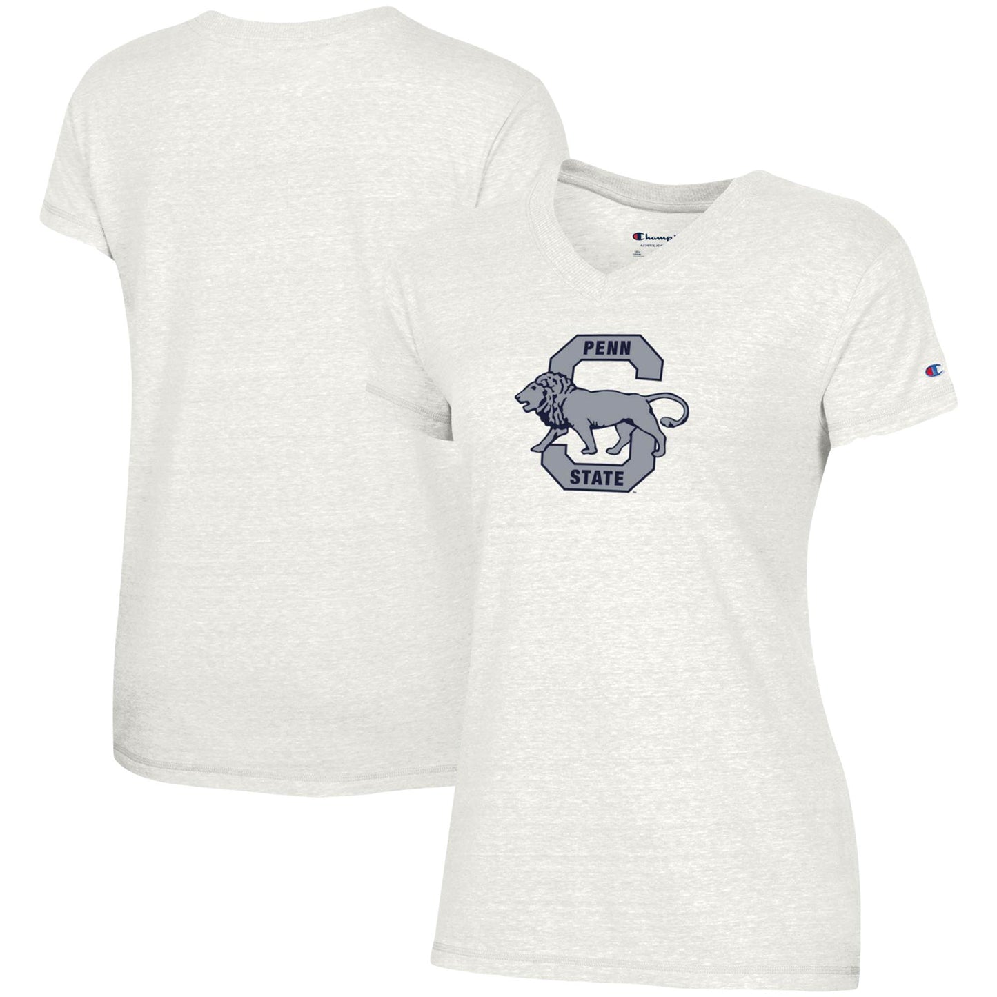 Women's Champion White Penn State Nittany Lions Vault Logo V-Neck T-Shirt
