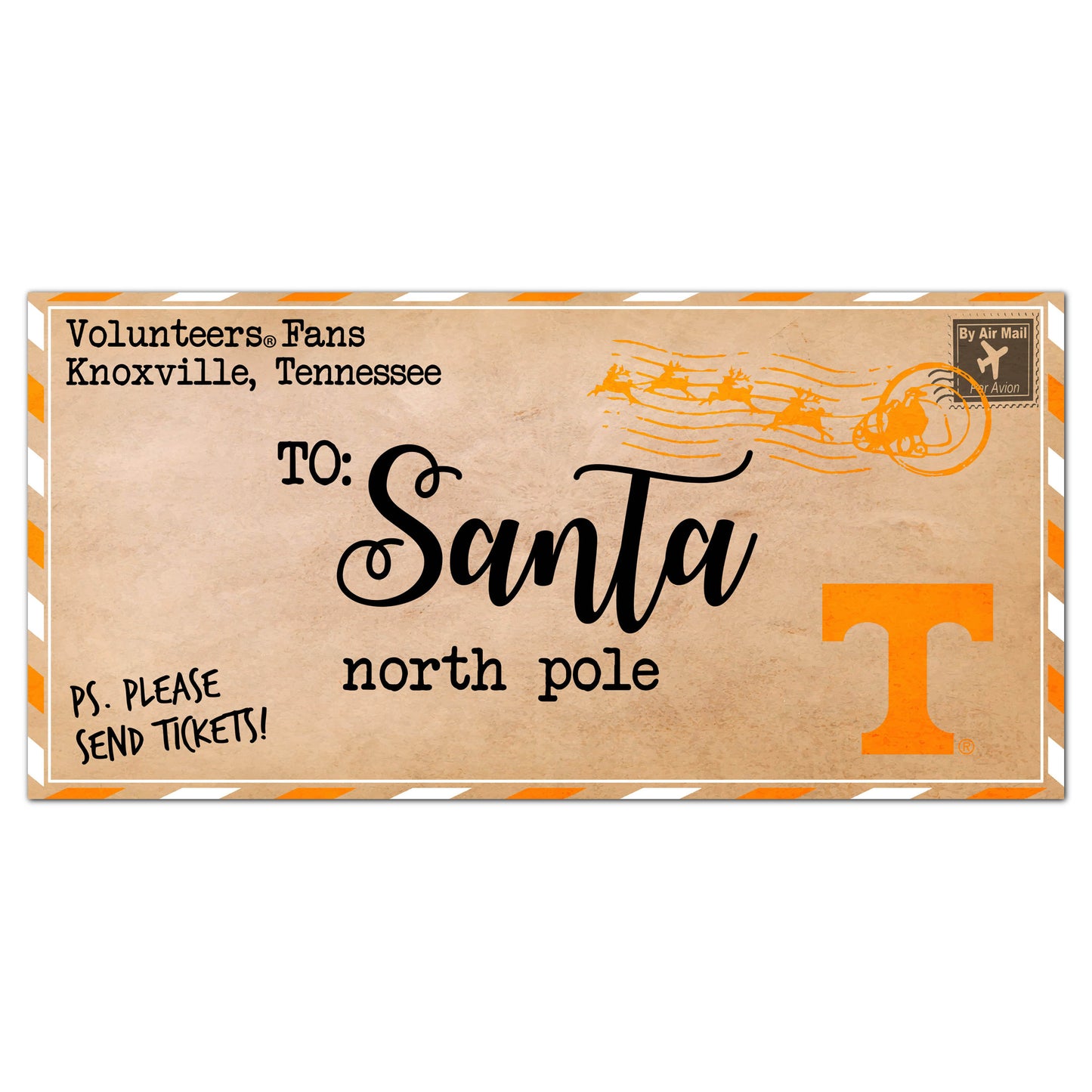 Tennessee Volunteers 6'' x 12'' Letter to Santa Sign