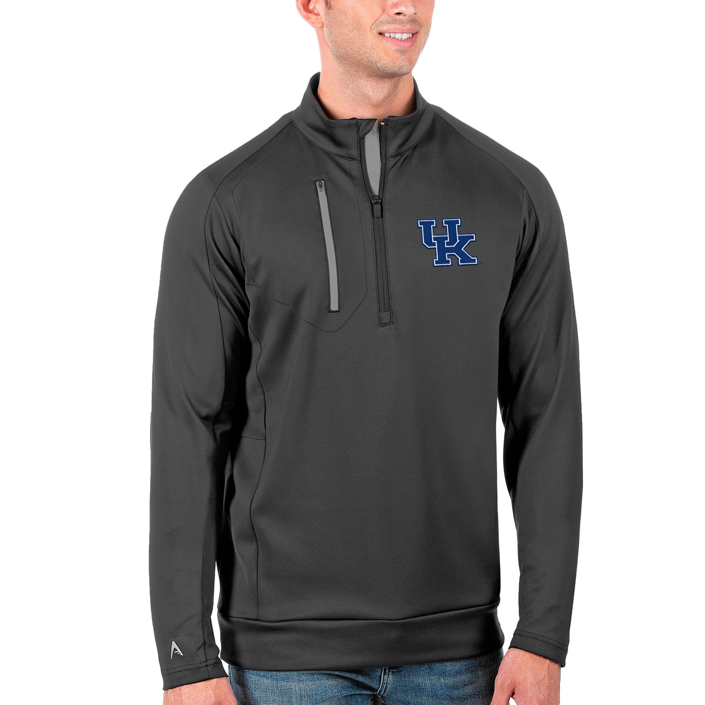 Men's Antigua Charcoal Kentucky Wildcats Generation Half-Zip Pullover Jacket