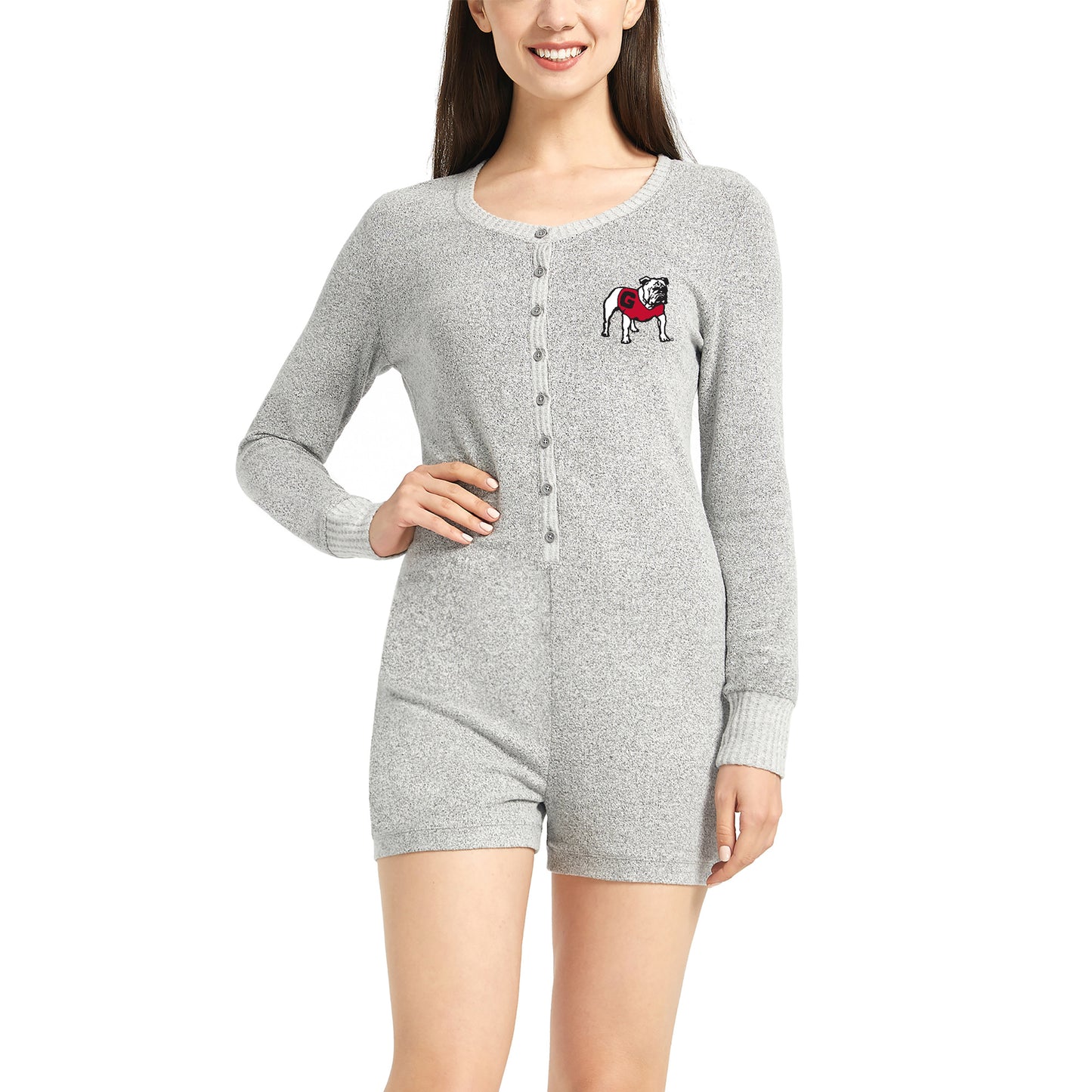 Women's Concepts Sport Gray Georgia Bulldogs Venture Sweater Romper