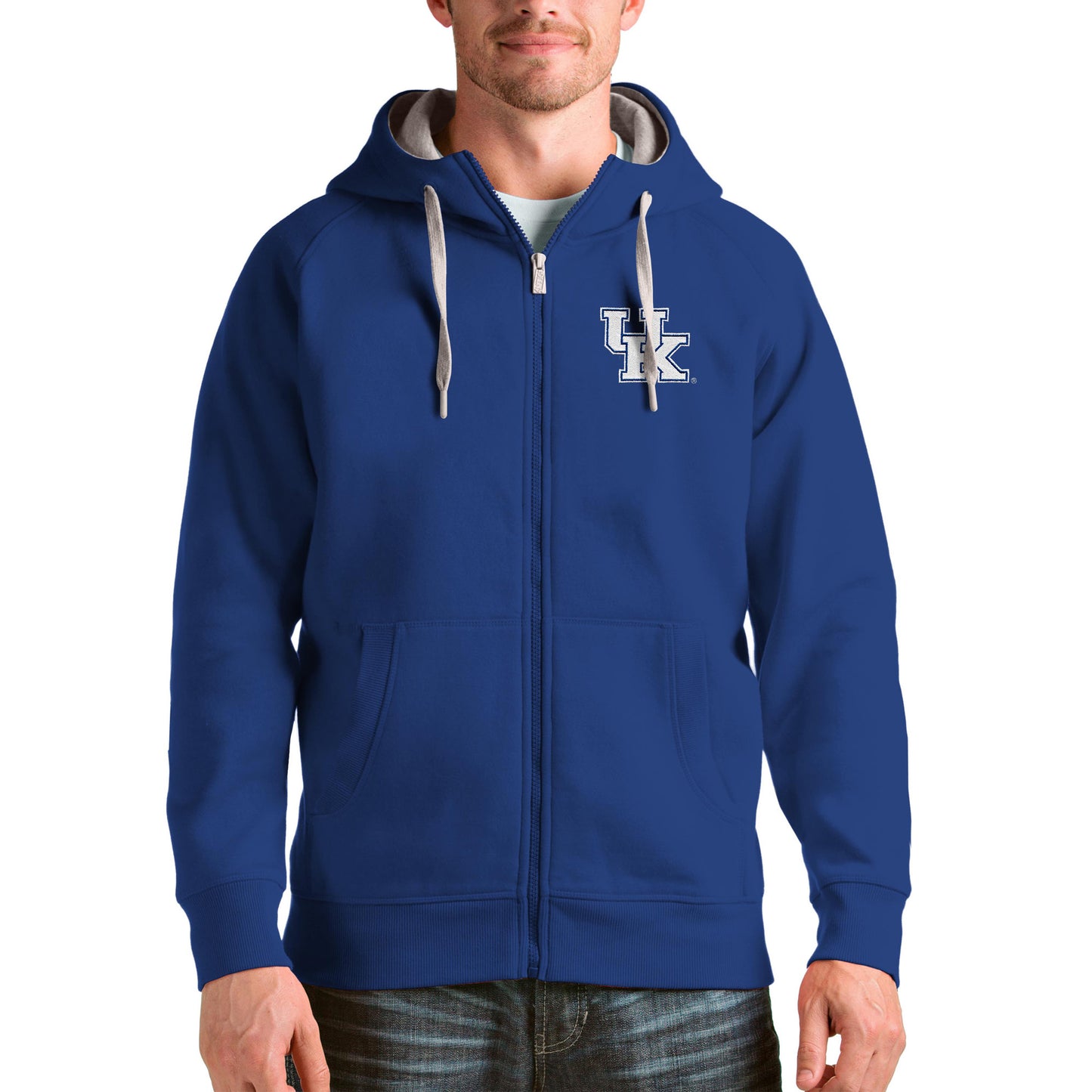 Men's Antigua Royal Kentucky Wildcats Victory Full-Zip Jacket