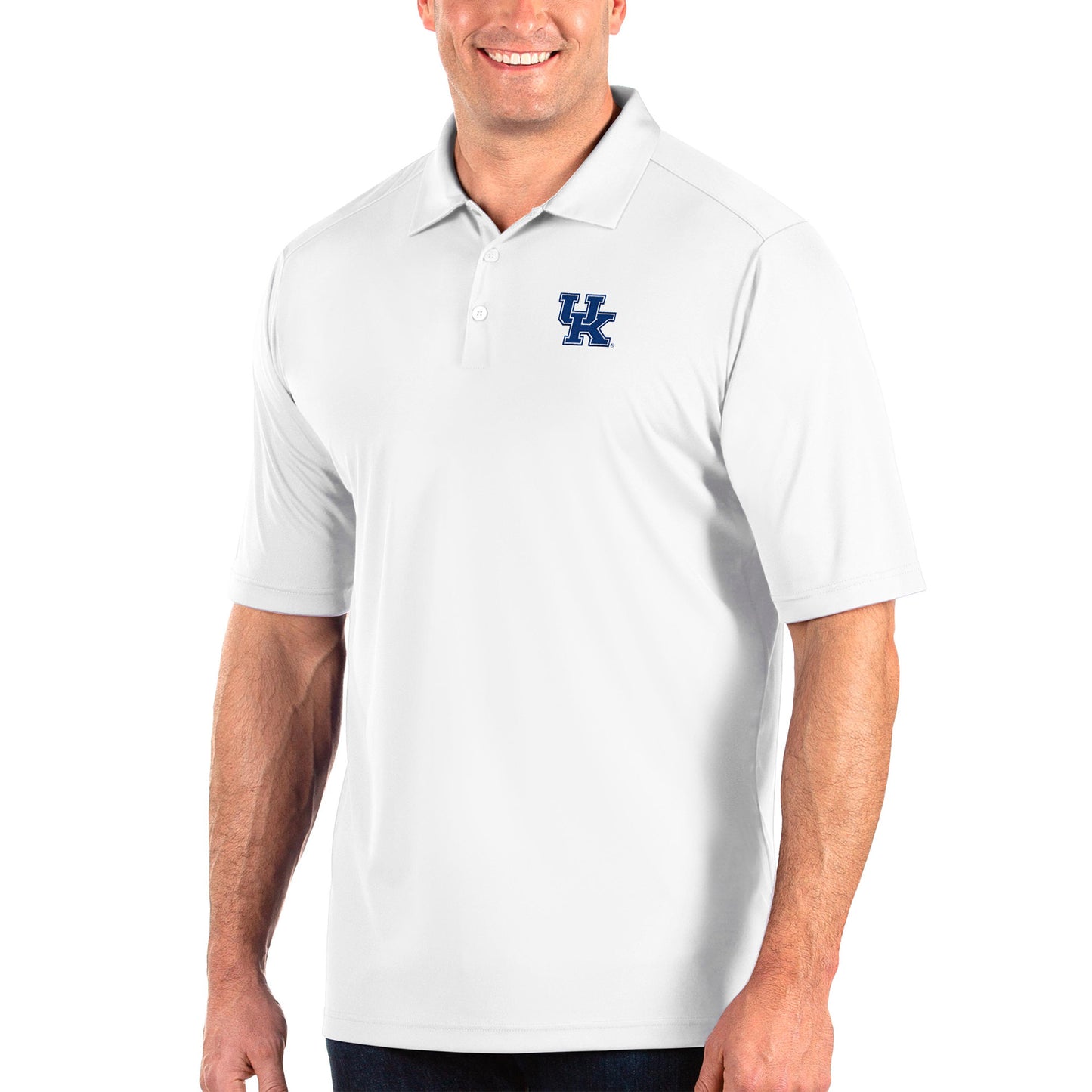 Men's Antigua White Kentucky Wildcats Big & Tall Tribute Polo