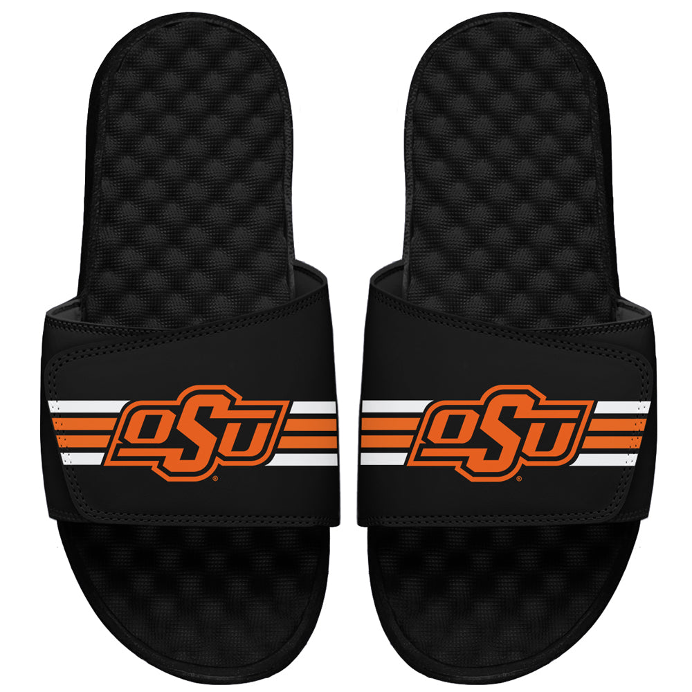 Men's ISlide Black Oklahoma State Cowboys Varsity Stripes Slide Sandals