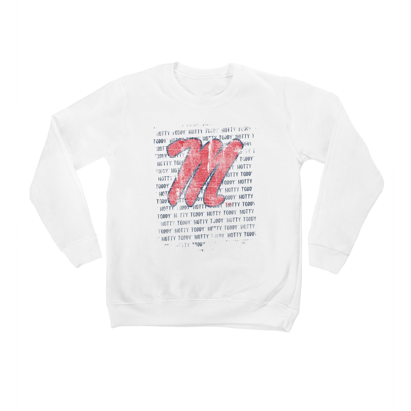 Youth White Ole Miss Rebels Bold Type Pullover Sweatshirt