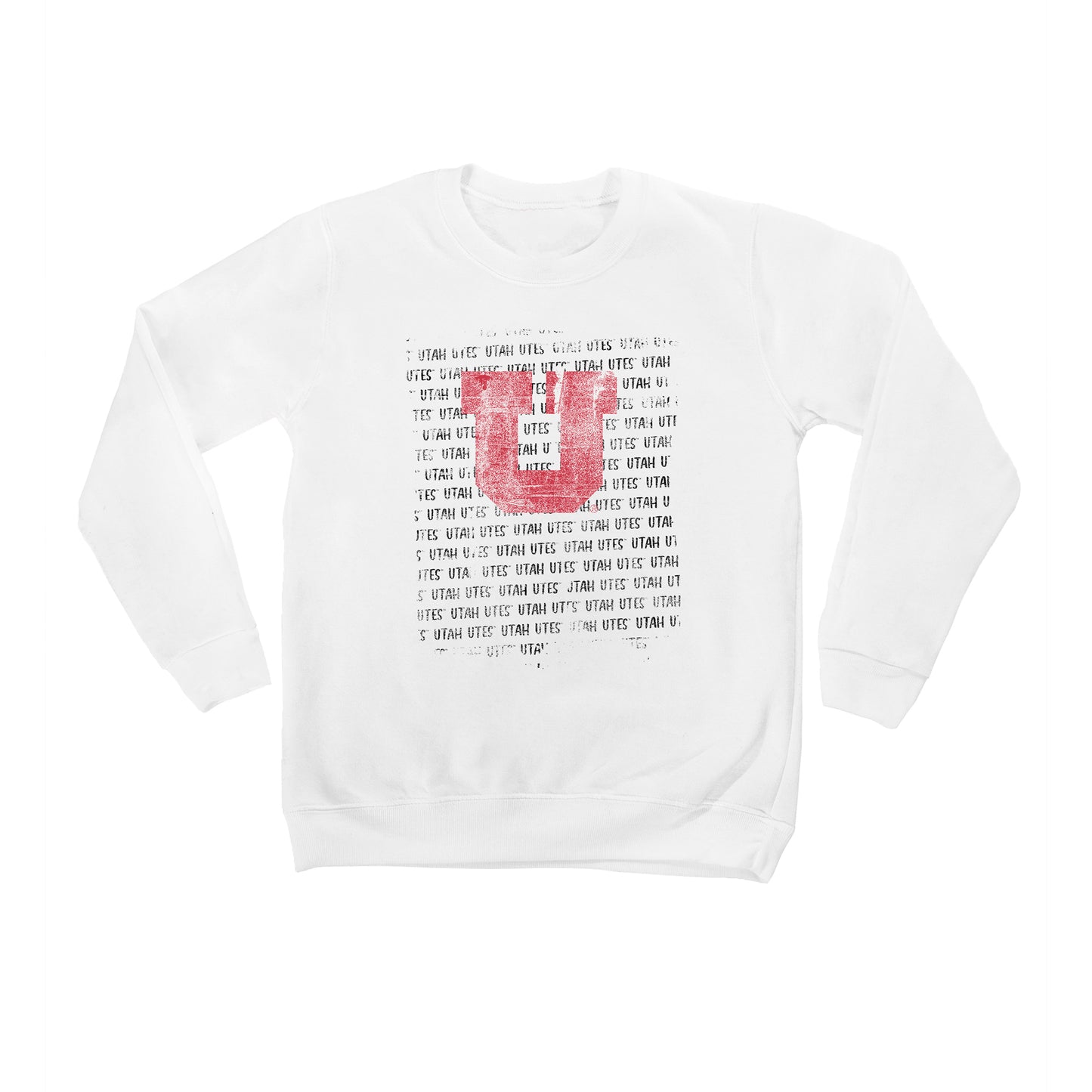 Youth White Utah Utes Bold Type Pullover Sweatshirt
