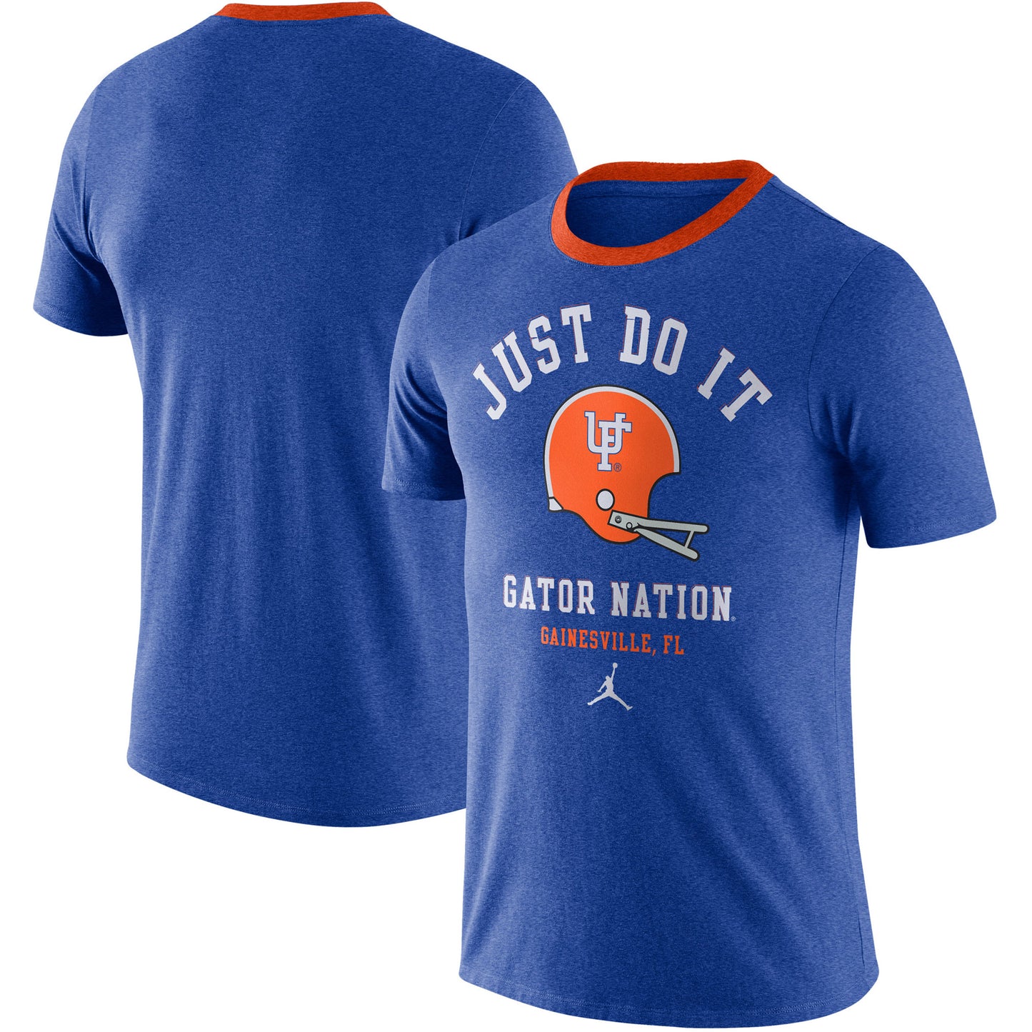 Men's Jordan Brand Royal Florida Gators Vault Helmet Team Tri-Blend T-Shirt