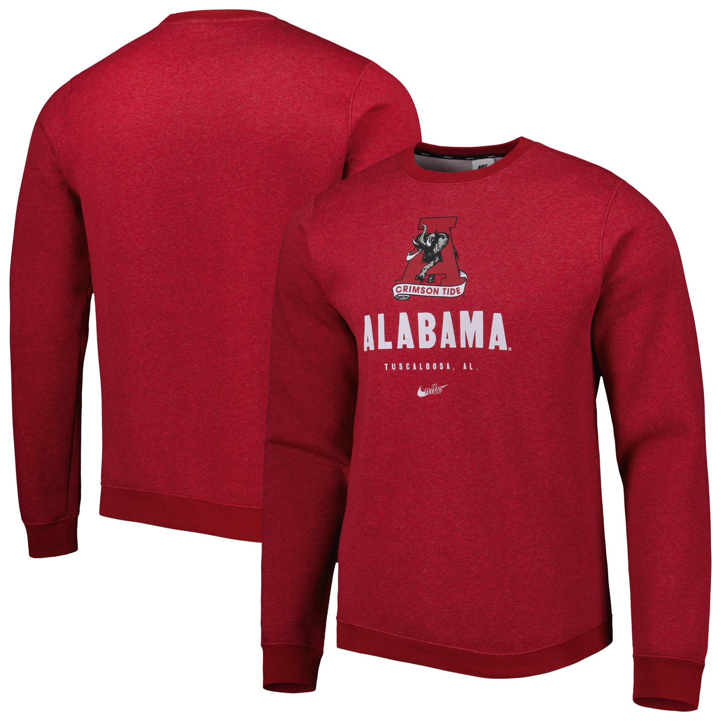 Men's Nike Crimson Alabama Crimson Tide Vault Stack Club Fleece Pullover Sweatshirt
