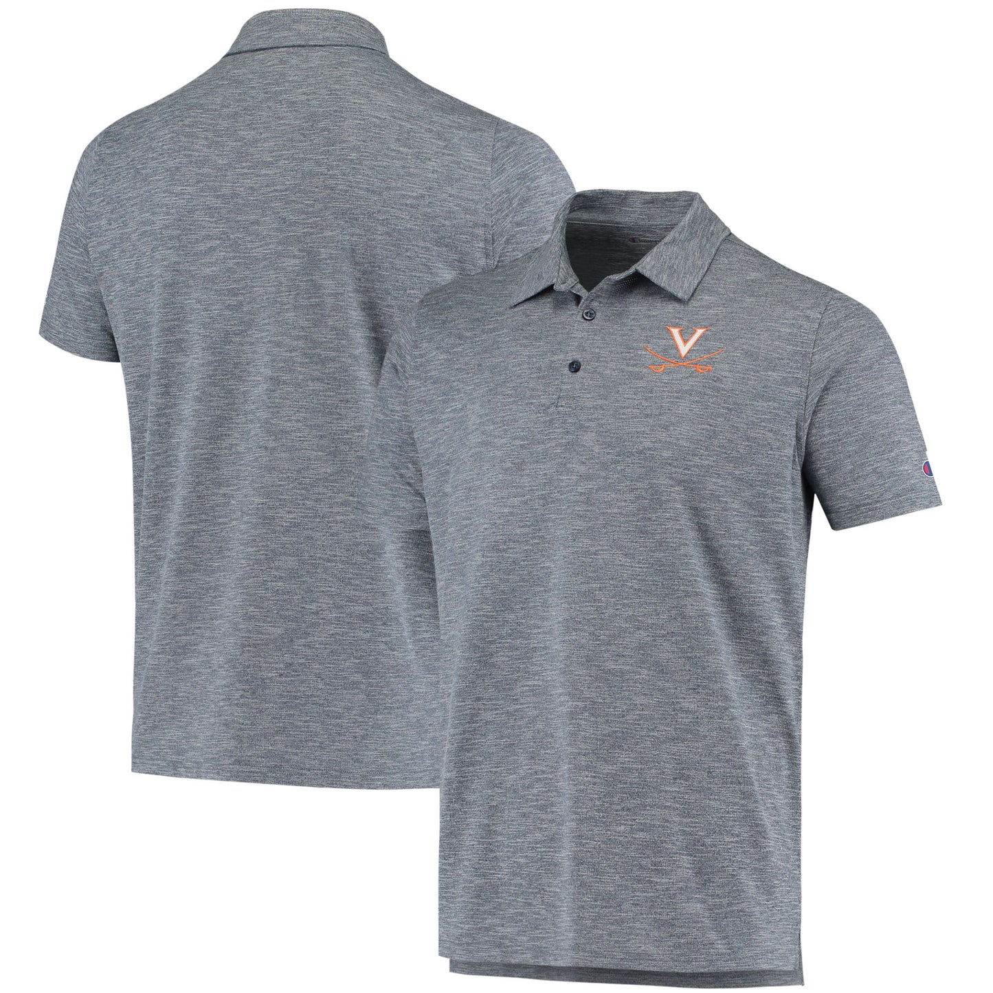 Men's Champion Navy Virginia Cavaliers Micro Mesh Polo