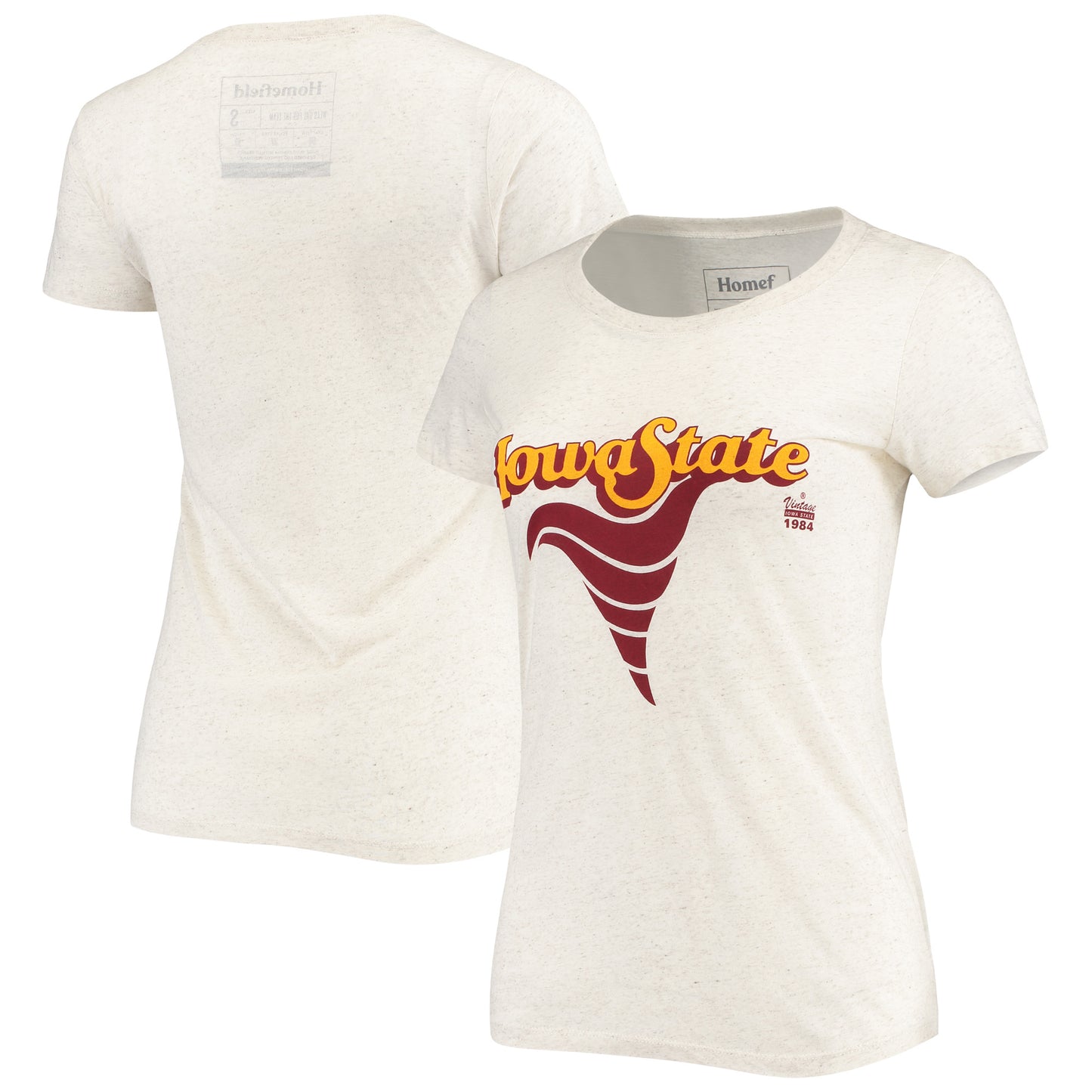 Women's Homefield Ash Iowa State Cyclones Vintage Tri-Blend T-Shirt