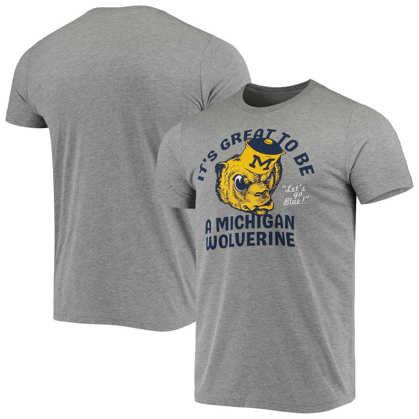 Men's Homefield Gray Michigan Wolverines Vintage Sailor Hat T-Shirt