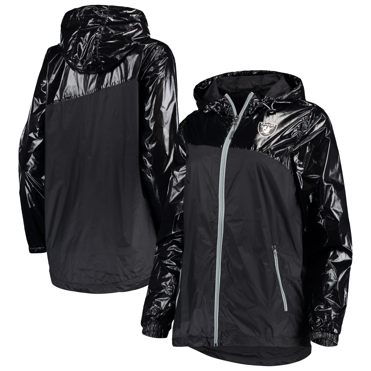 Women's G-III 4Her by Carl Banks Black Las Vegas Raiders Double-Coverage Full-Zip Hoodie Jacket