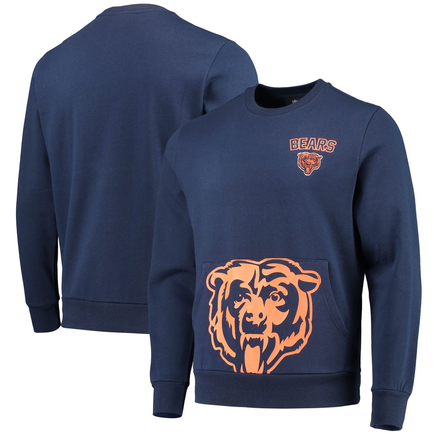 Men's FOCO Navy Chicago Bears Pocket Pullover Sweater