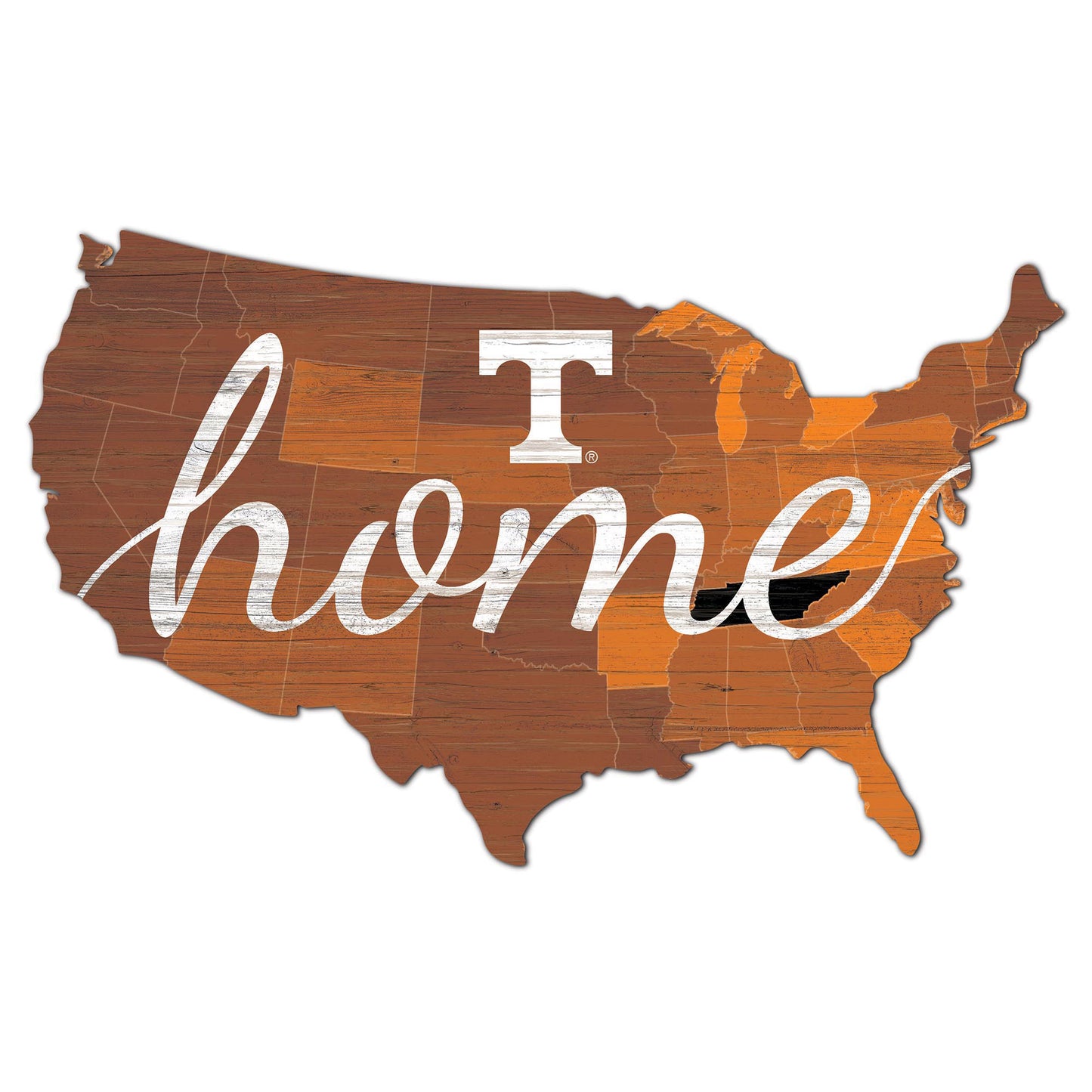 Tennessee Volunteers 18'' x 18'' USA Shape Cutout Sign