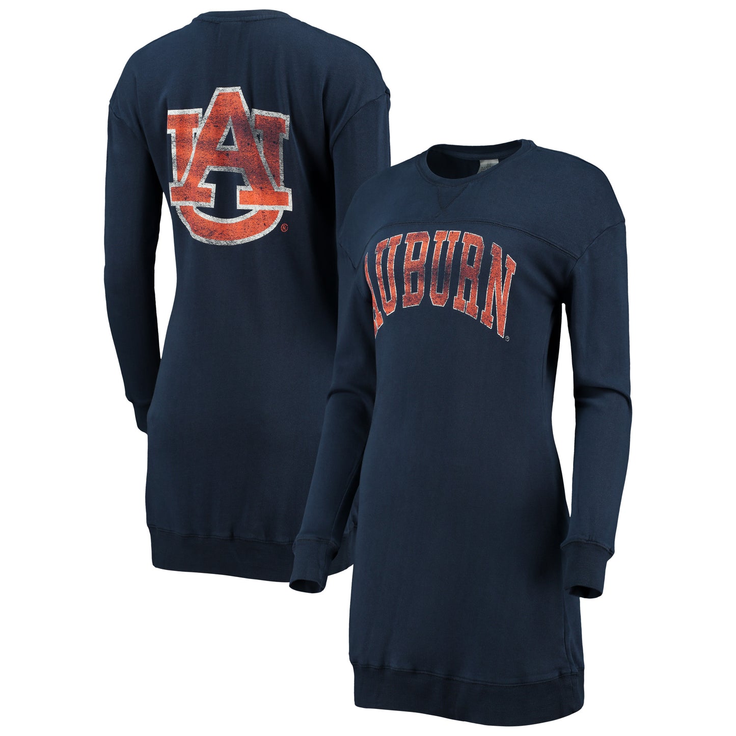 Women's Gameday Couture Navy Auburn Tigers 2-Hit Sweatshirt Mini Dress