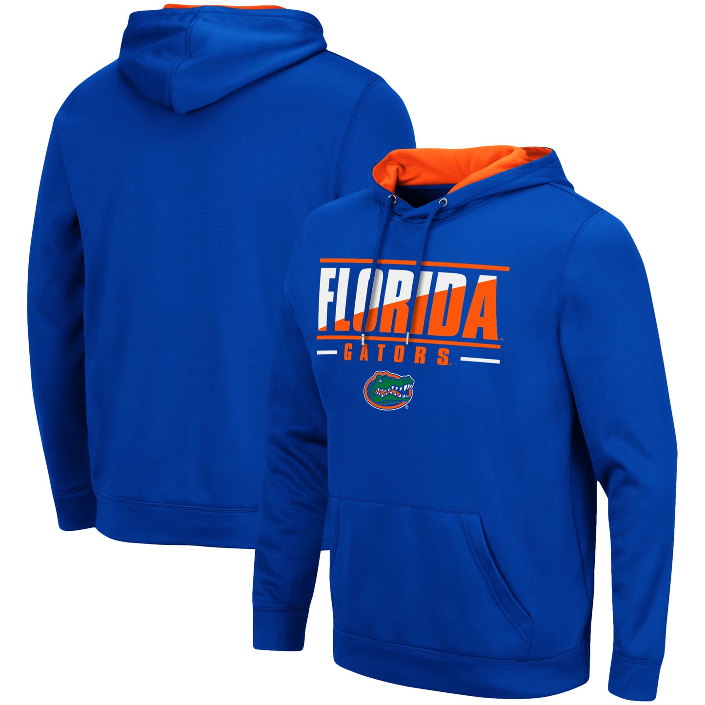 Men's Colosseum Royal Florida Gators Slash Stack 2.0 Pullover Hoodie