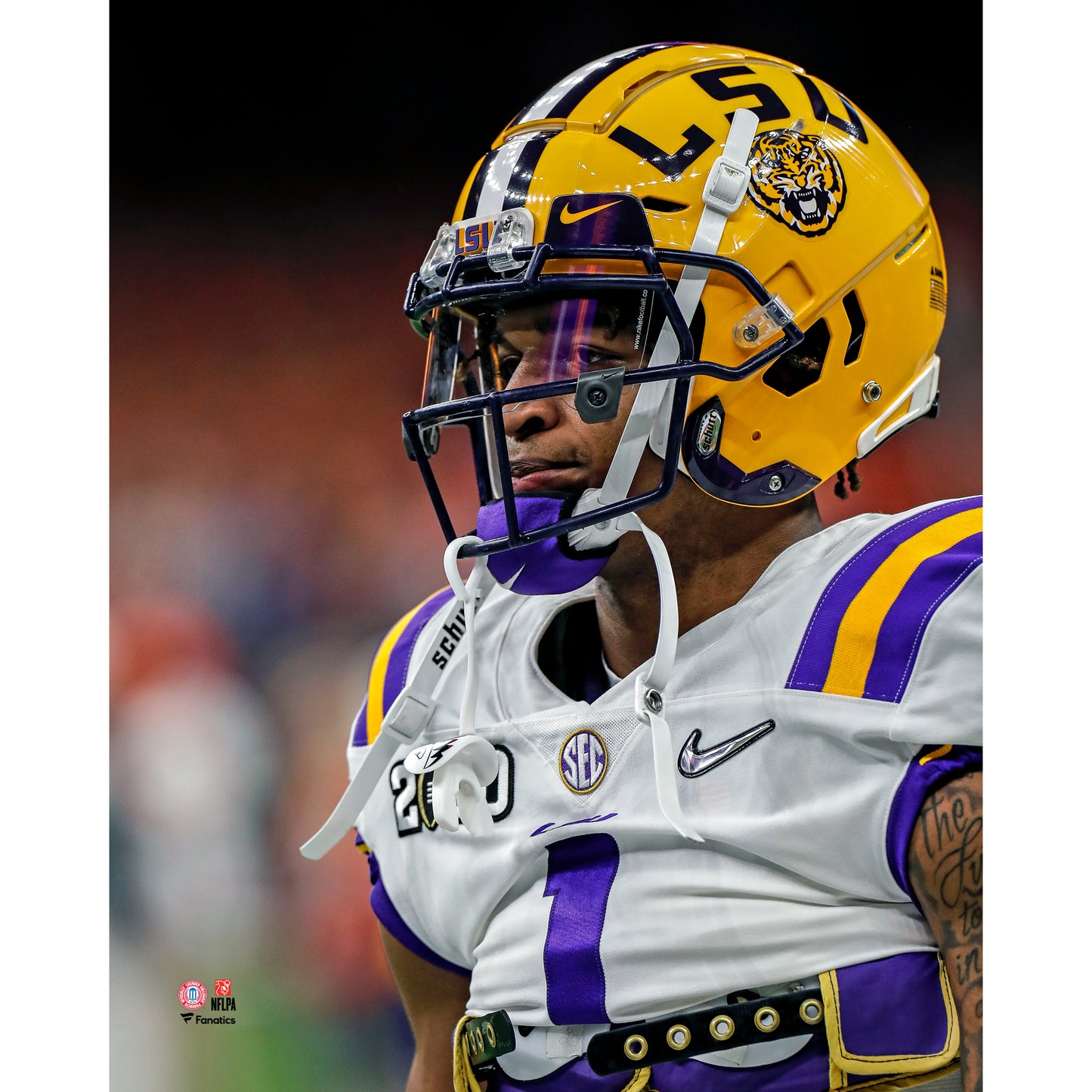Ja'Marr Chase LSU Tigers Unsigned Close Up Photograph