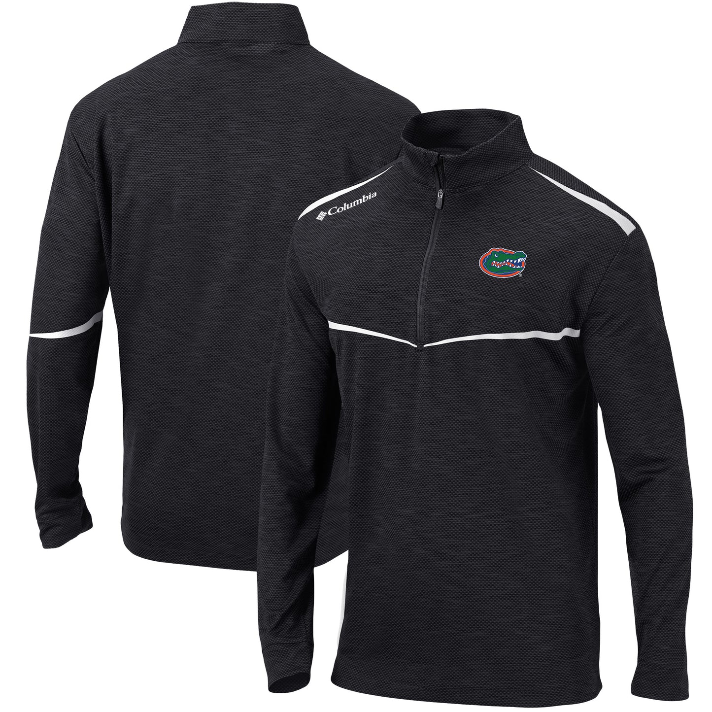 Men's Columbia Black Florida Gators Scorecard Quarter-Zip Jacket