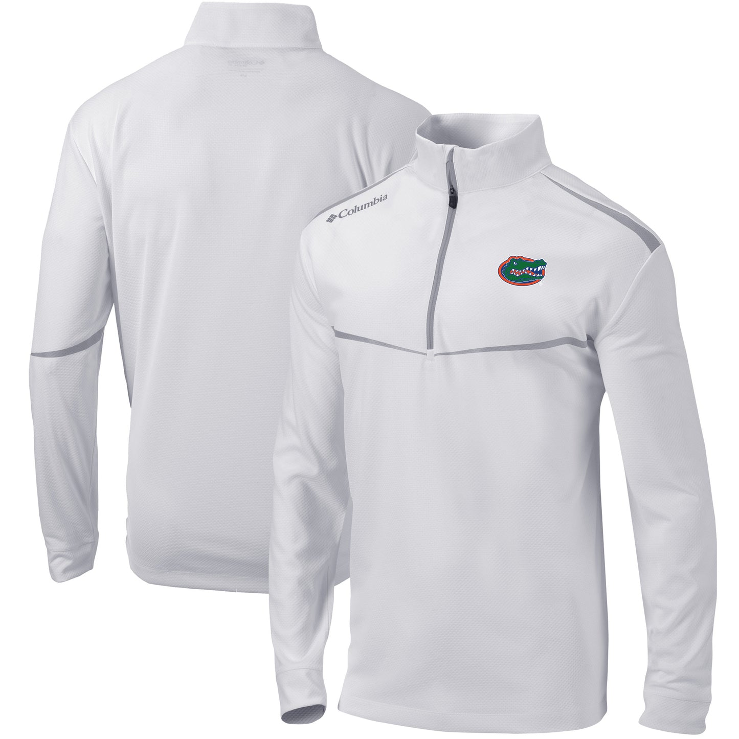 Men's Columbia White Florida Gators Scorecard Quarter-Zip Jacket