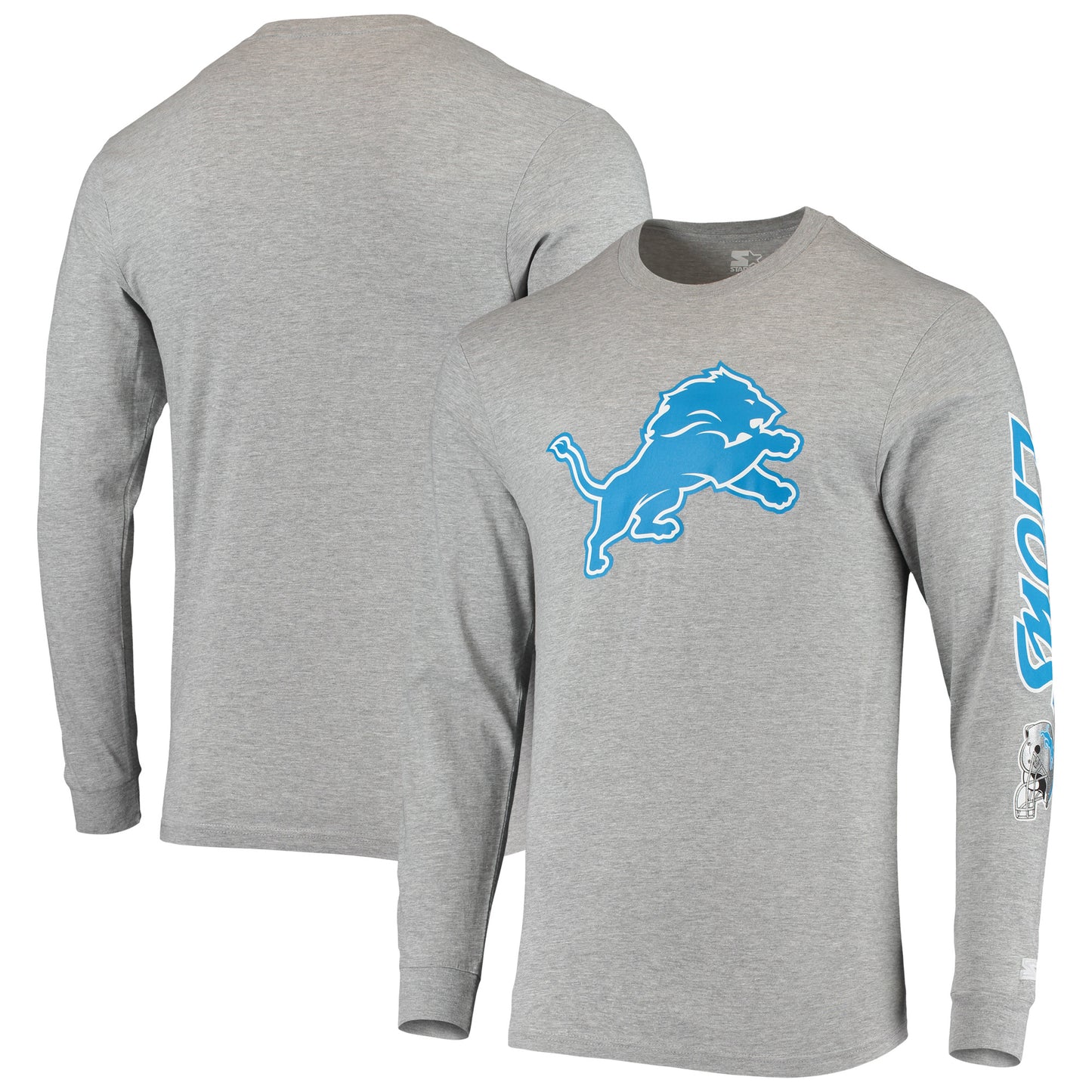 Men's Starter Heathered Gray Detroit Lions Halftime Long Sleeve T-Shirt