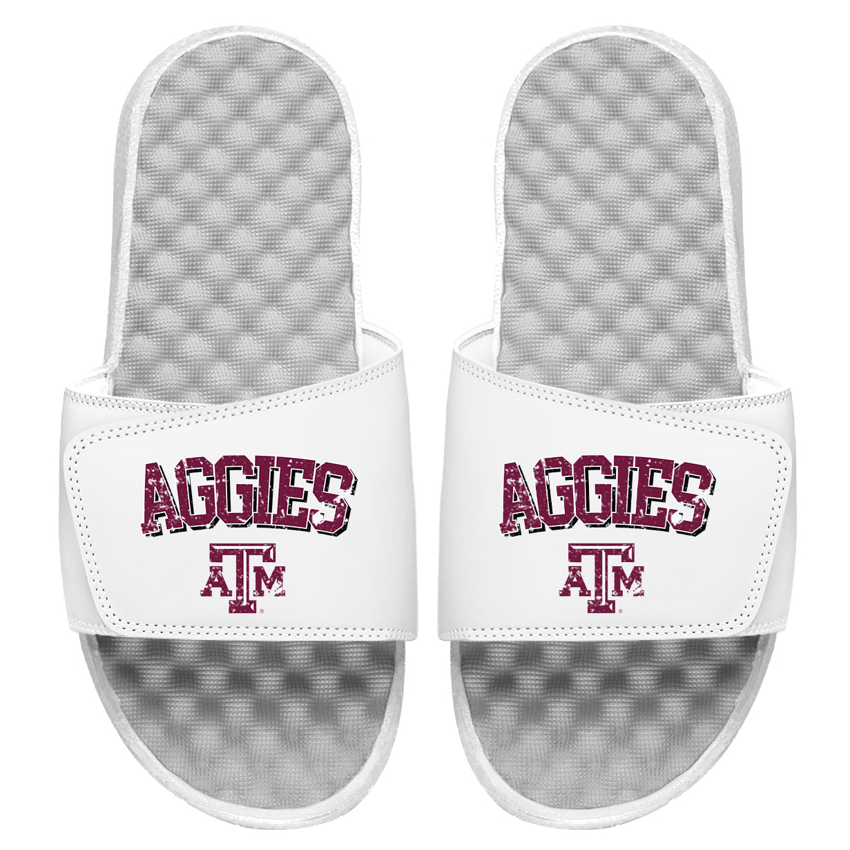 Men's ISlide White Texas A&M Aggies Distressed Logo Slide Sandals