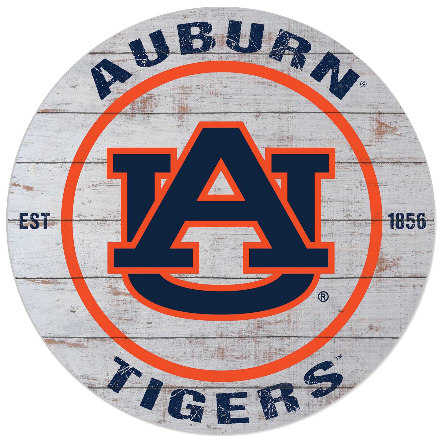 Auburn Tigers 20'' x 20'' Indoor/Outdoor Weathered Circle Sign