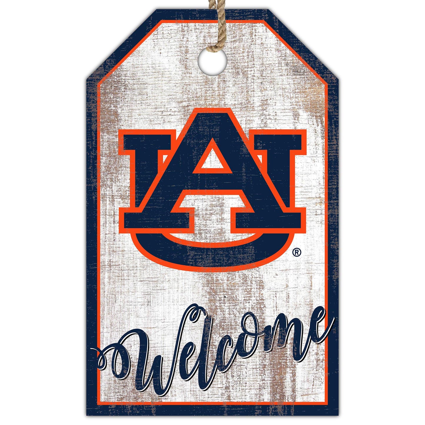 Auburn Tigers 11'' x 19'' Welcome Team Tag Sign