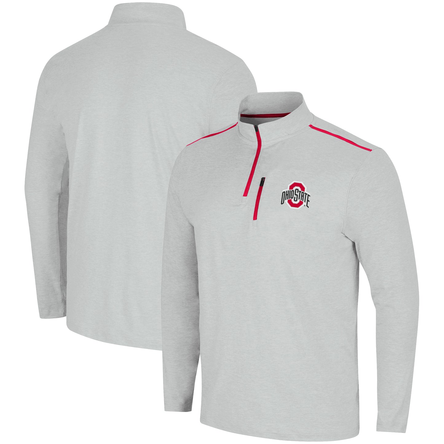Men's Colosseum Heathered Gray Ohio State Buckeyes Great Scott Quarter-Zip Jacket