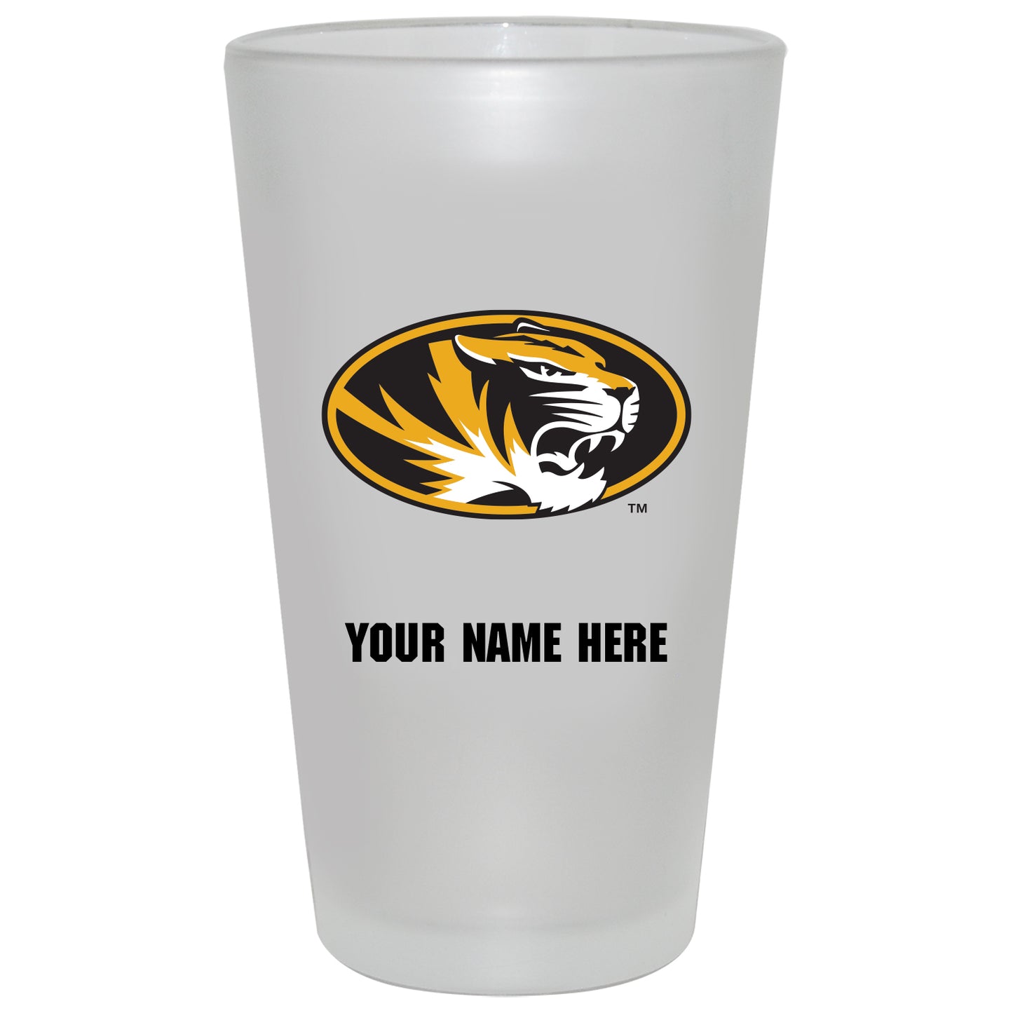 Missouri Tigers 16oz. Frosted Personalized Pint Glass