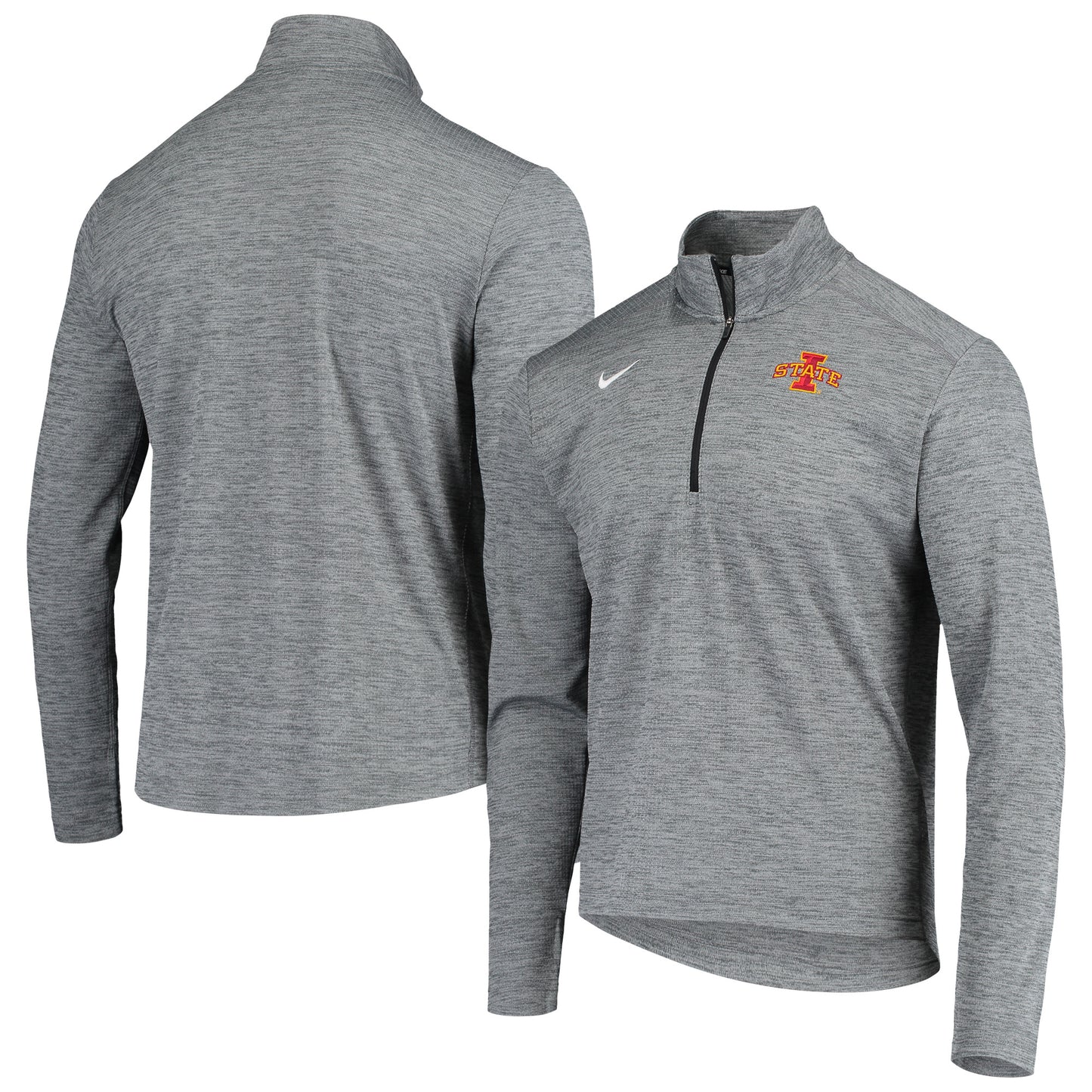 Men's Nike Gray Iowa State Cyclones Primary Logo Pacer Performance Quarter-Zip Jacket