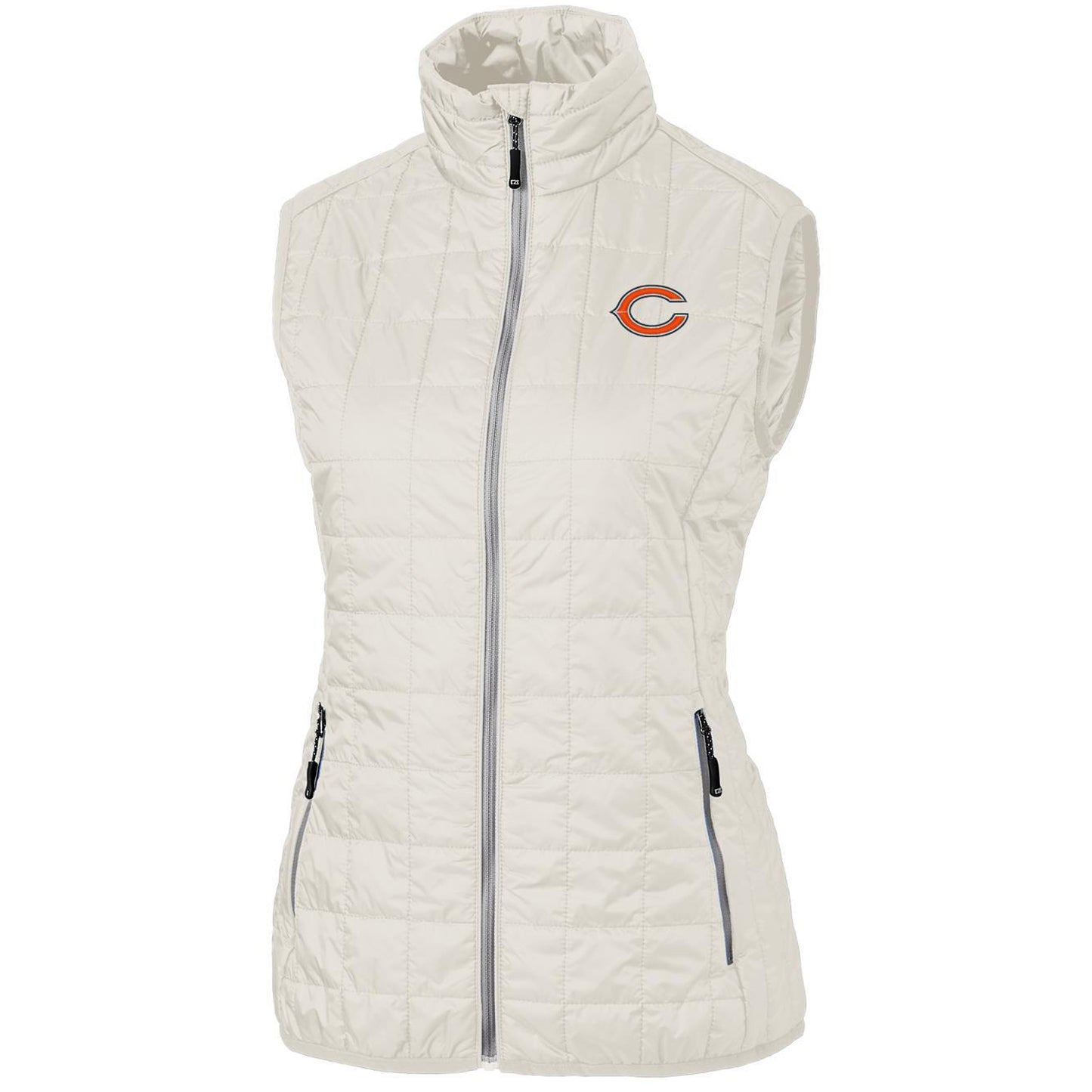 Women's Cutter & Buck Cream Chicago Bears Rainier PrimaLoft Eco Full-Zip Vest