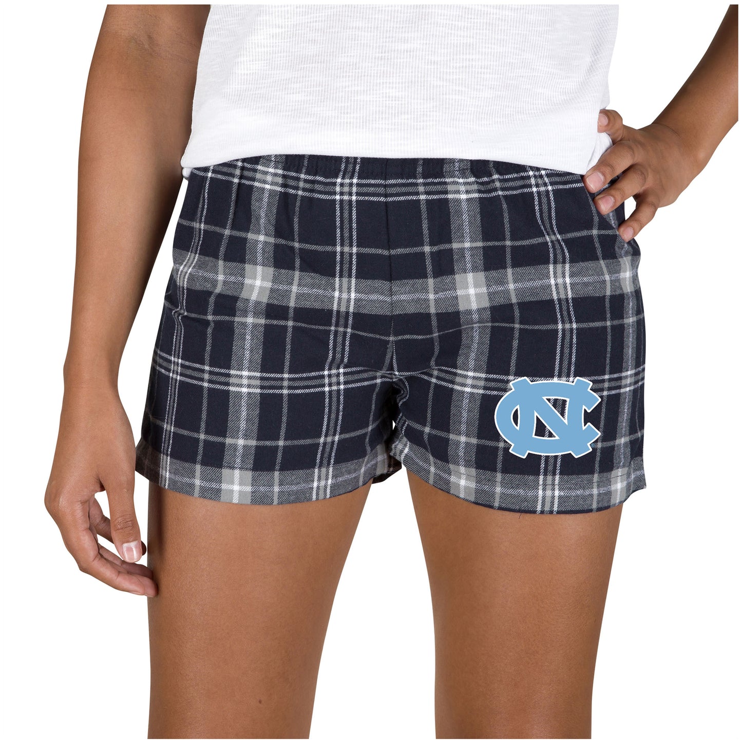 Women's Concepts Sport Navy/Gray North Carolina Tar Heels Ultimate Flannel Sleep Shorts
