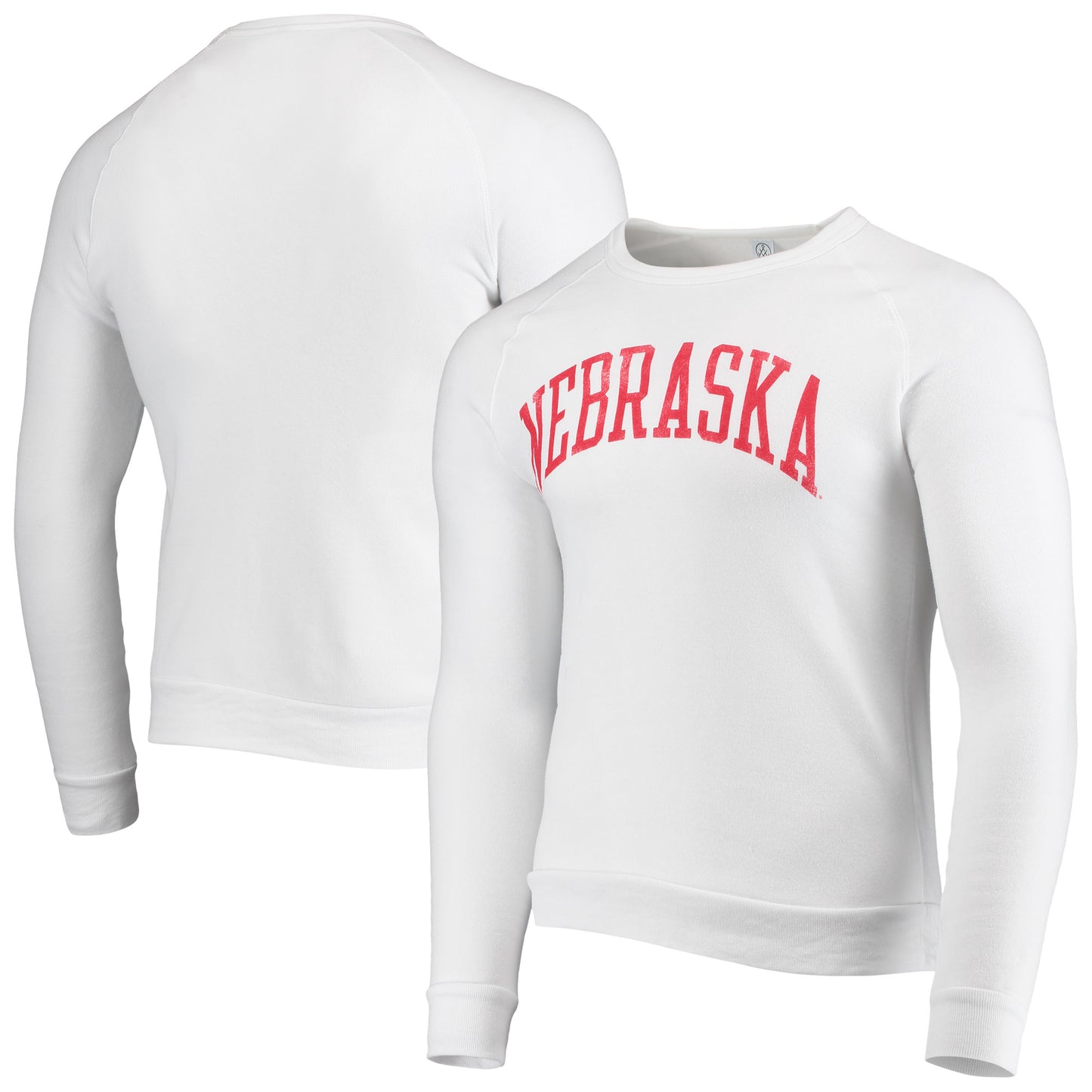 Men's Alternative Apparel White Nebraska Huskers The Champ Tri-Blend Raglan Pullover Sweatshirt