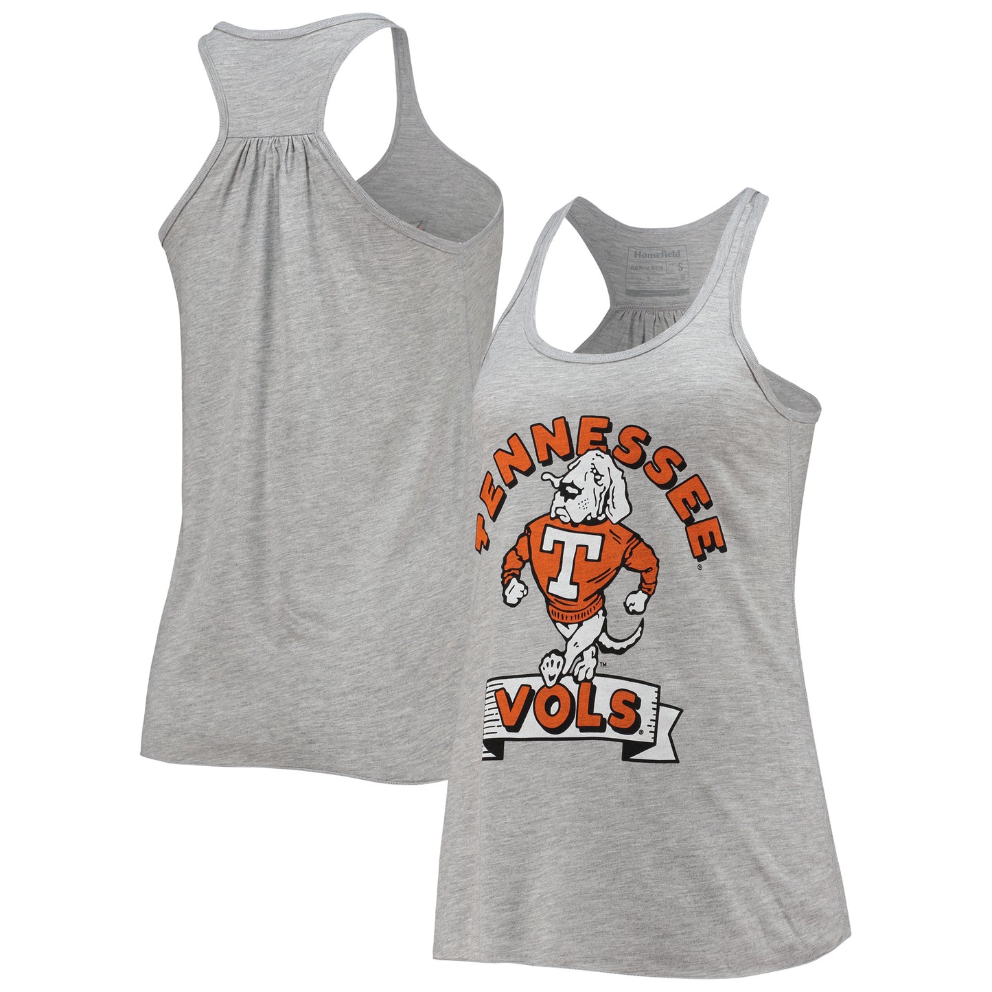 Women's Homefield Heather Gray Tennessee Volunteers Vintage Racerback Tank Top