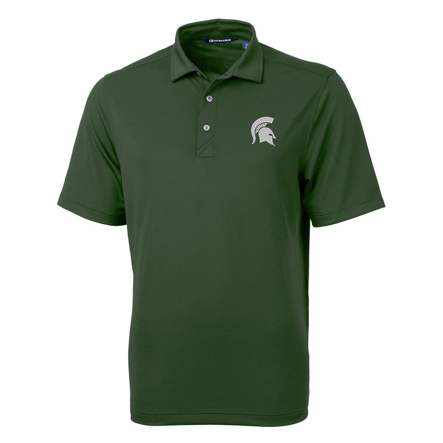Men's Cutter & Buck Green Michigan State Spartans Virtue Eco Pique Recycled Polo