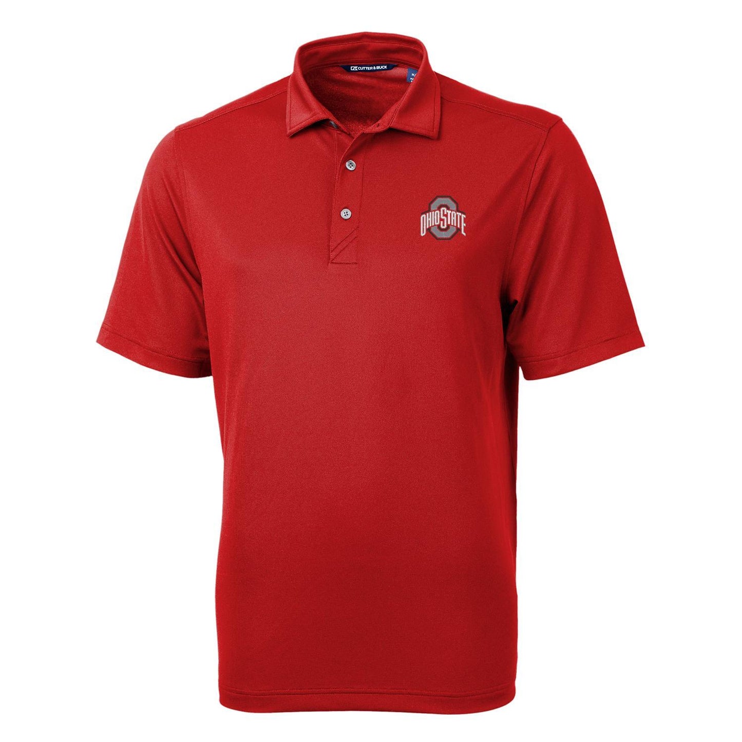 Men's Cutter & Buck Scarlet Ohio State Buckeyes Virtue Eco Pique Recycled Polo