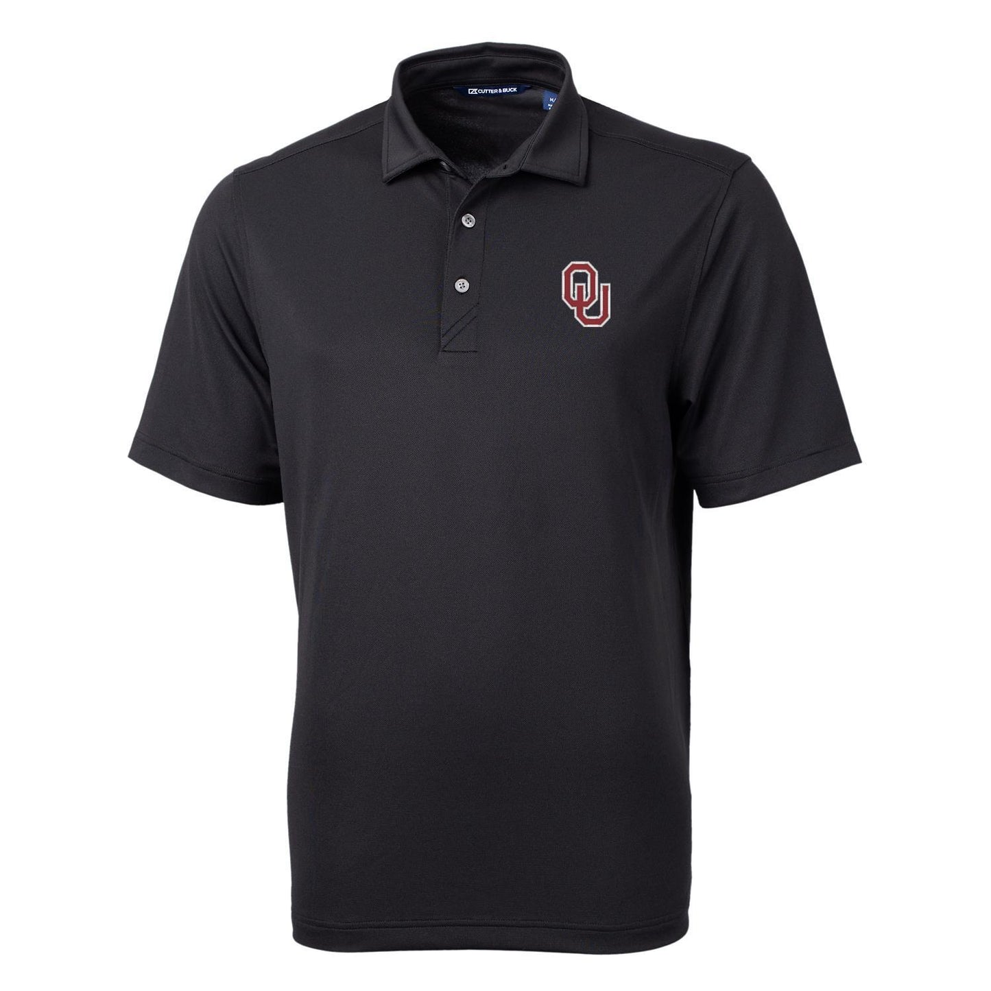 Men's Cutter & Buck Black Oklahoma Sooners Big & Tall Virtue Eco Pique Recycled Polo