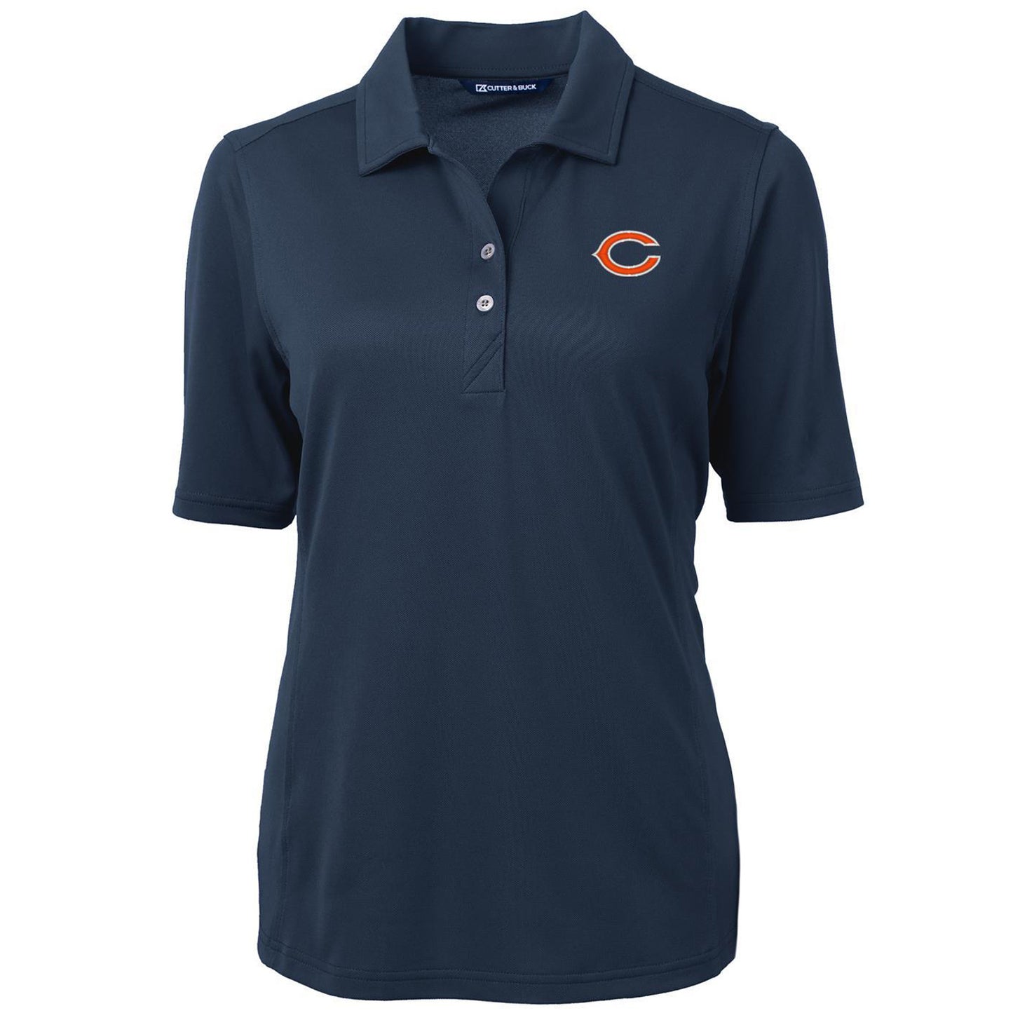 Women's Cutter & Buck Navy Chicago Bears Virtue Eco Pique Recycled Polo