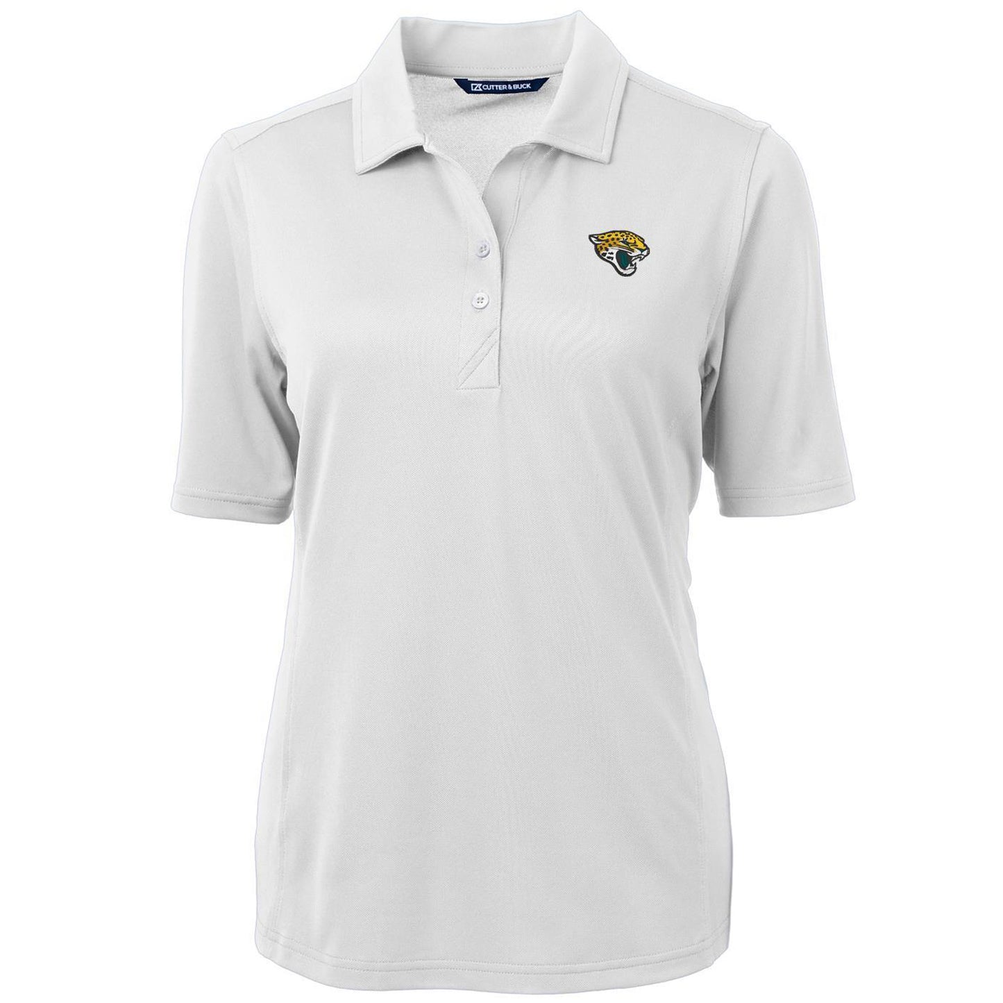 Women's Cutter & Buck White Jacksonville Jaguars Virtue Eco Pique Recycled Polo