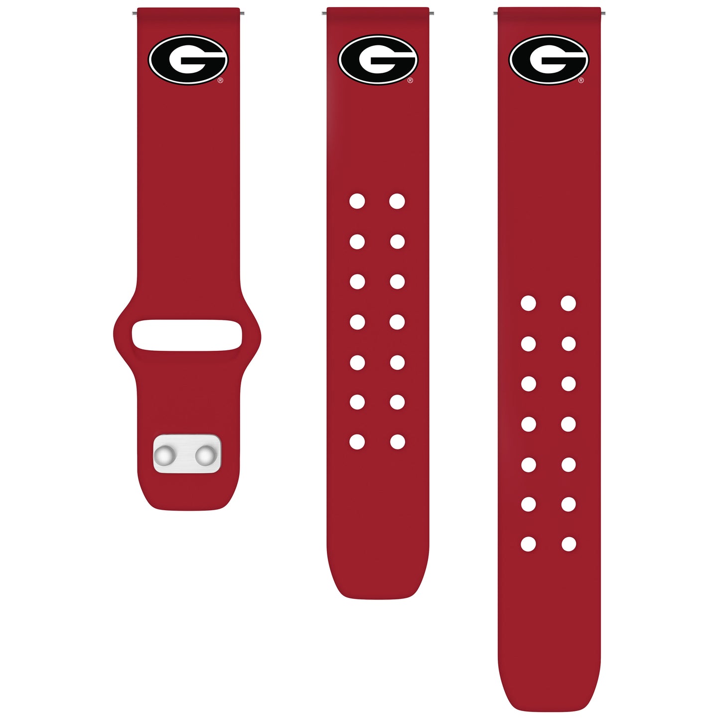 Red Georgia Bulldogs 20mm Samsung Silicone Watch Band